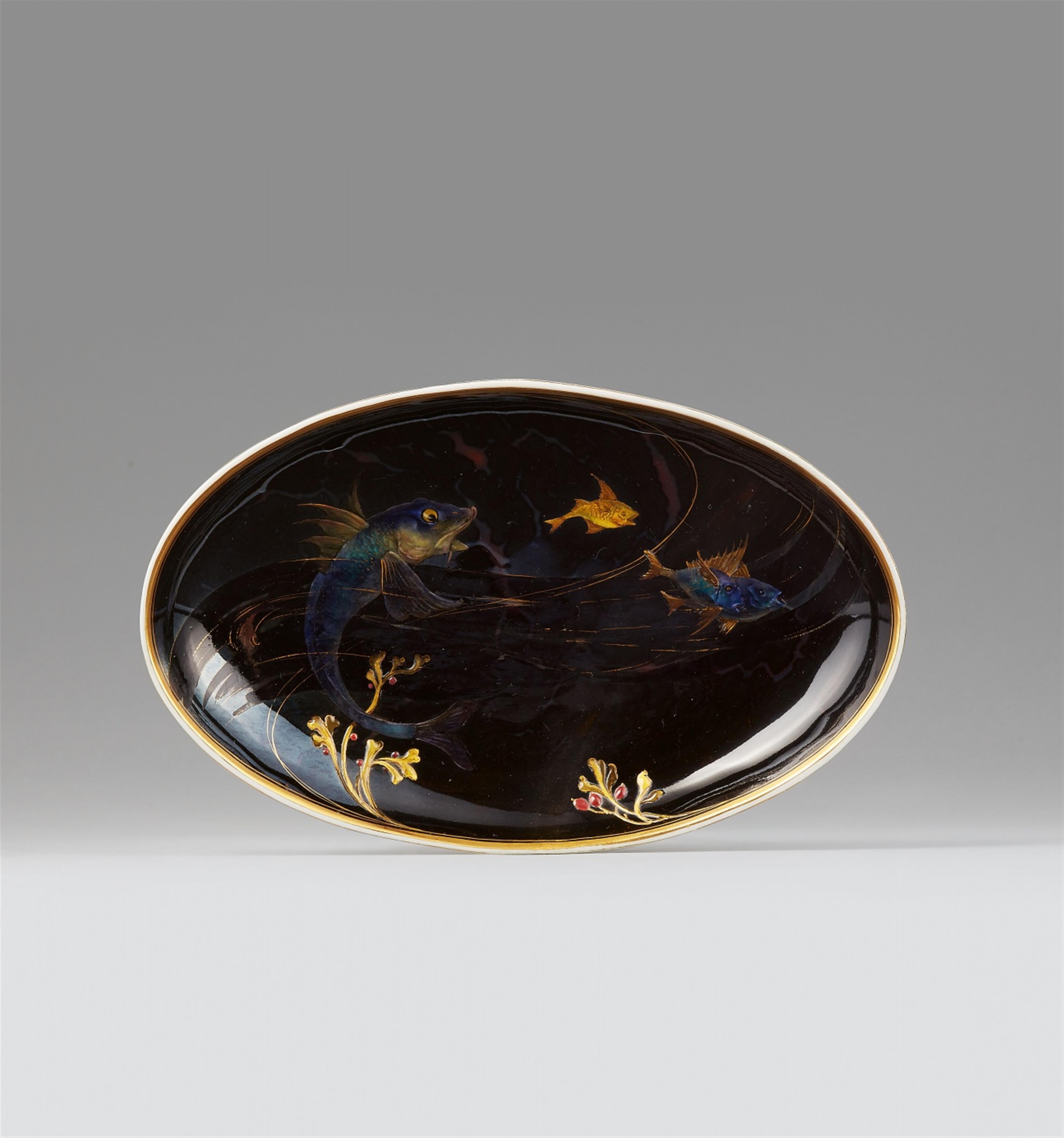 A Berlin KPM porcelain bowl with exotic fish - image-1