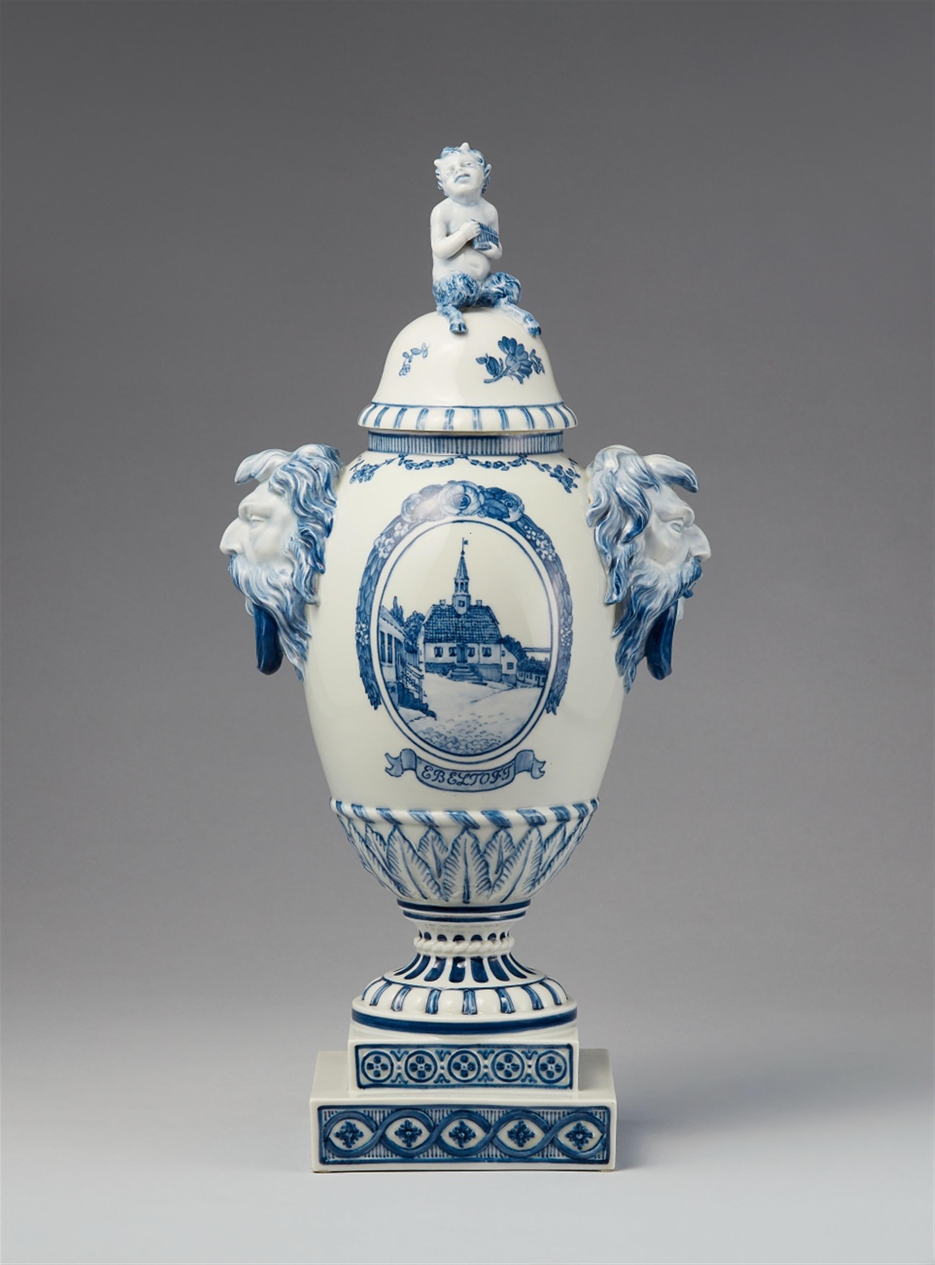 A Royal Copenhagen porcelain vase with a view of Ebeltoft - image-1