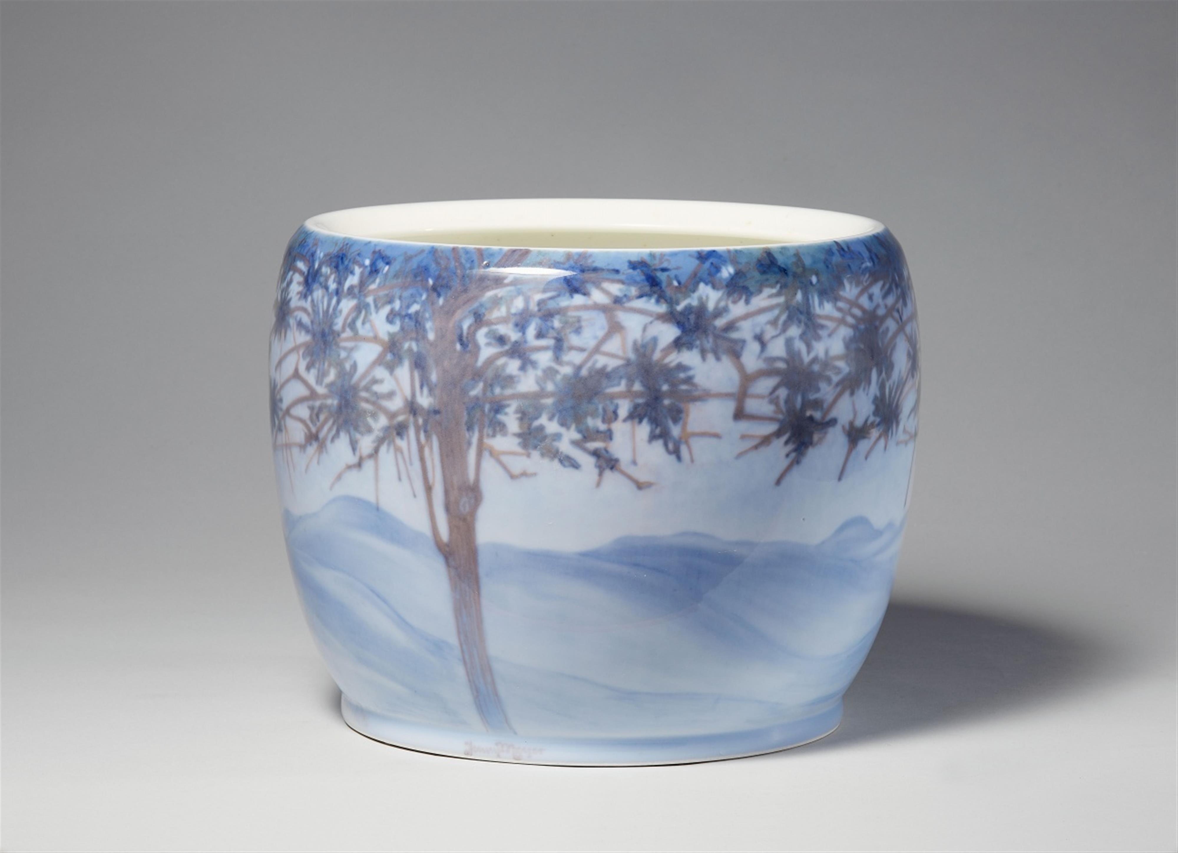 A Royal Copenhagen porcelain planter with a landscape - image-1