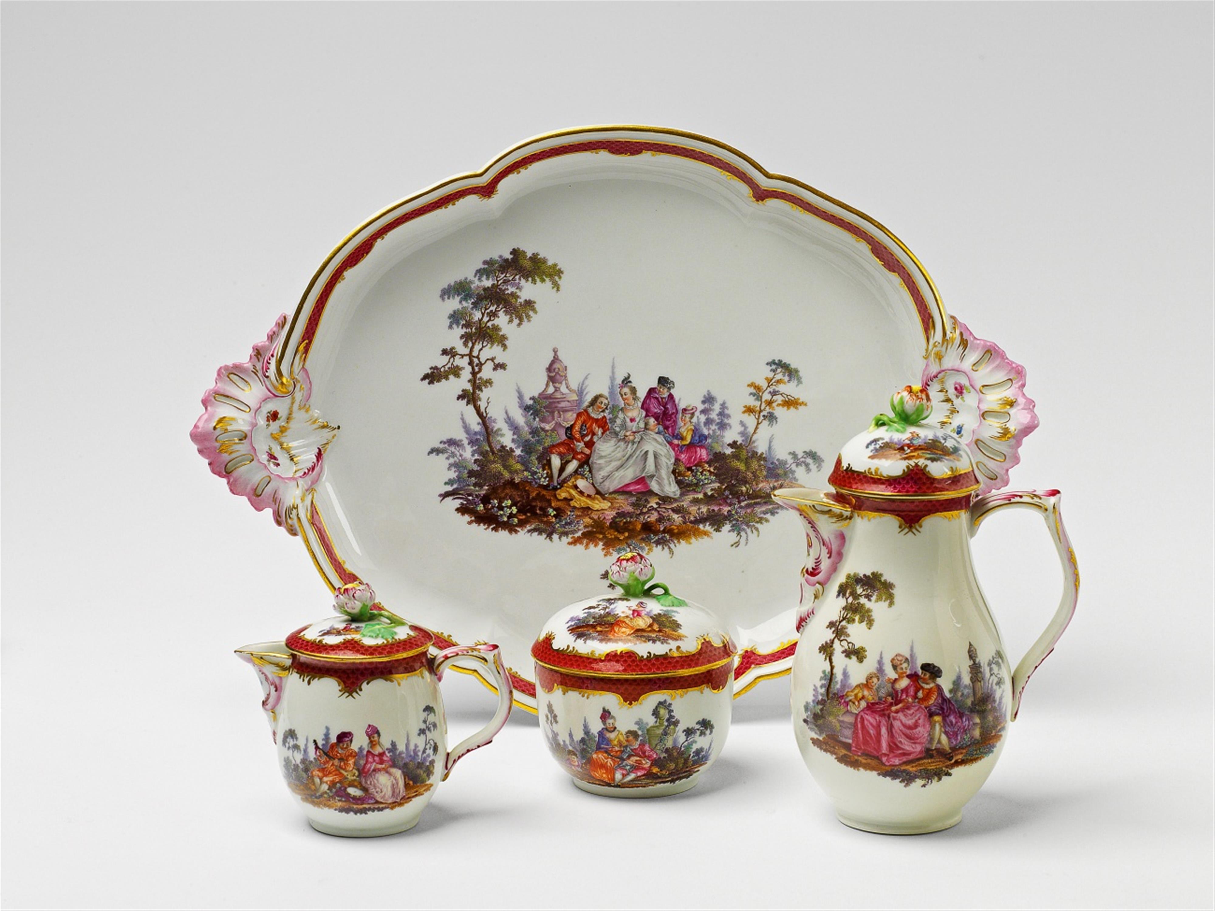 A Berlin KPM porcelain part service with scenes after Watteau - image-1