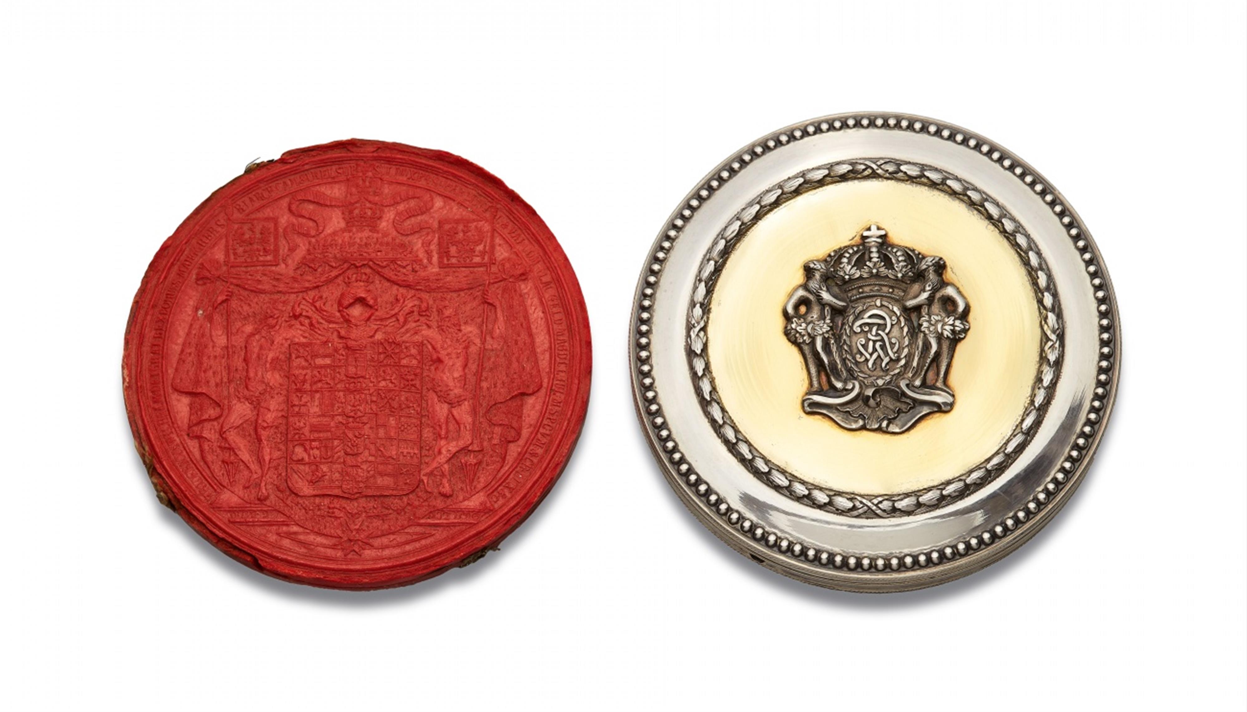 A Berlin parcel-gilt silver seal box for Friedrich Wilhelm II - image-1