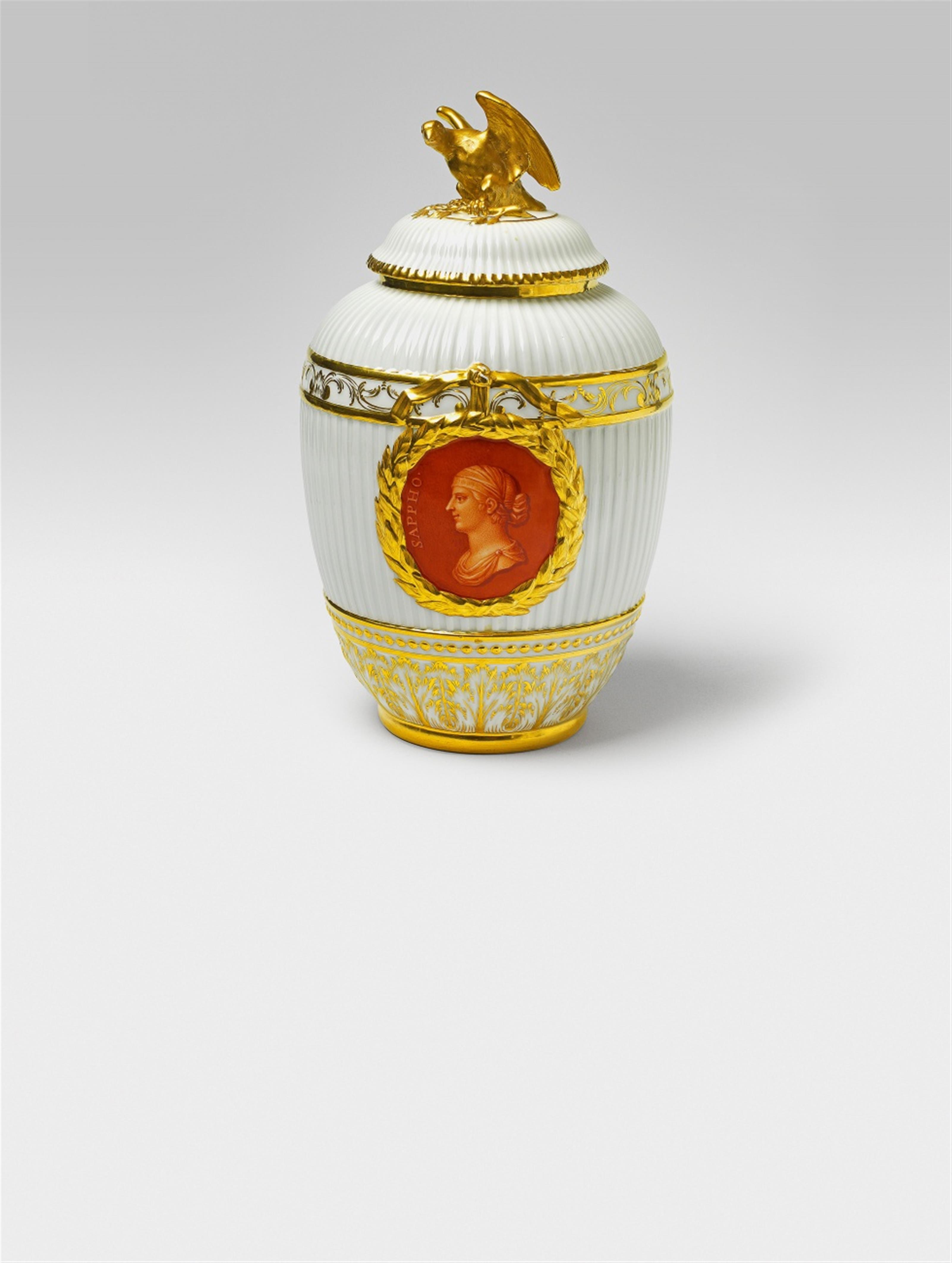 A fluted Berlin KPM porcelain potpourri jar with Classical busts - image-3