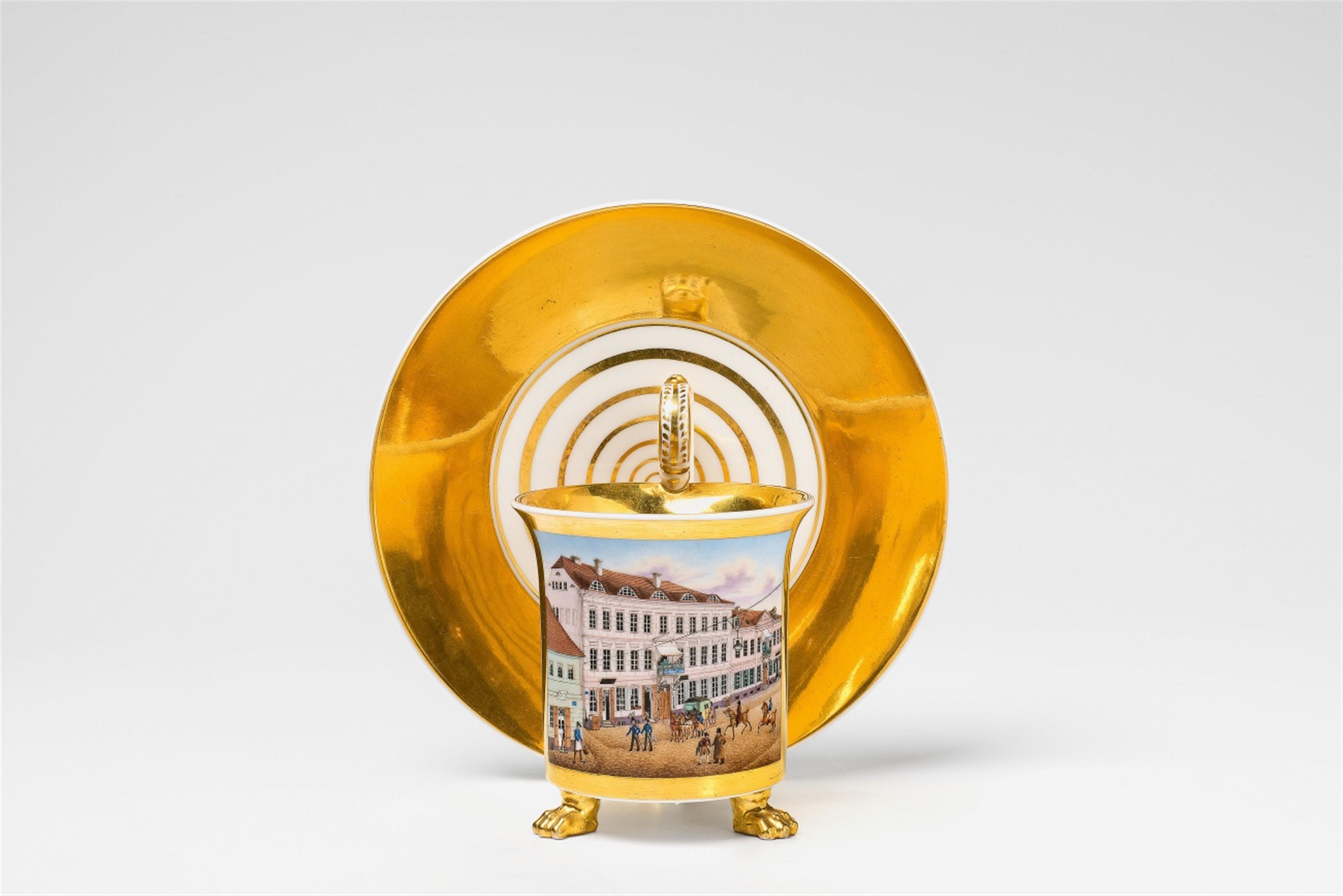 A Berlin KPM porcelain cup and saucer with a view of Berlin - image-1