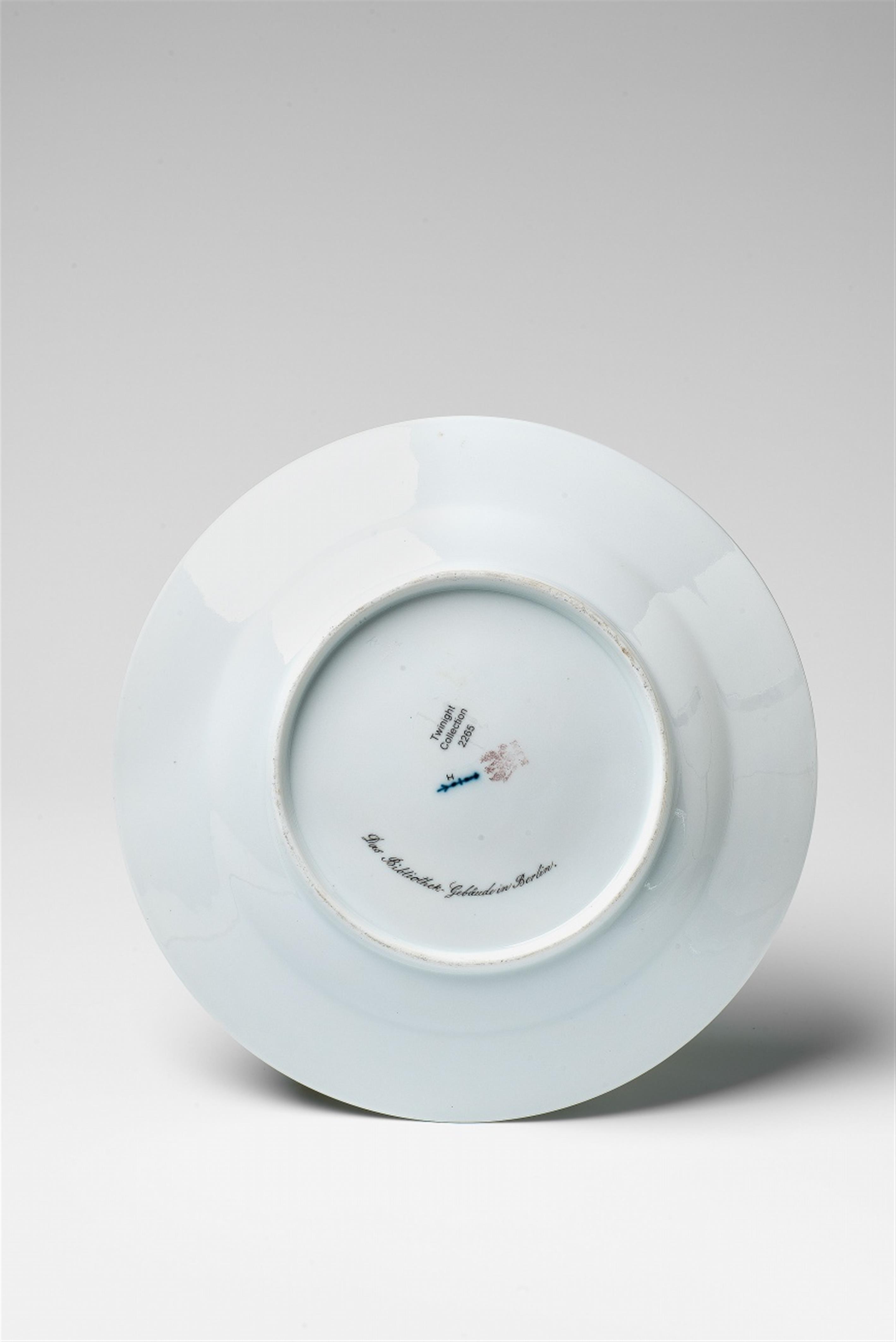 A Berlin KPM porcelain plate with a view of the library in Berlin - image-2