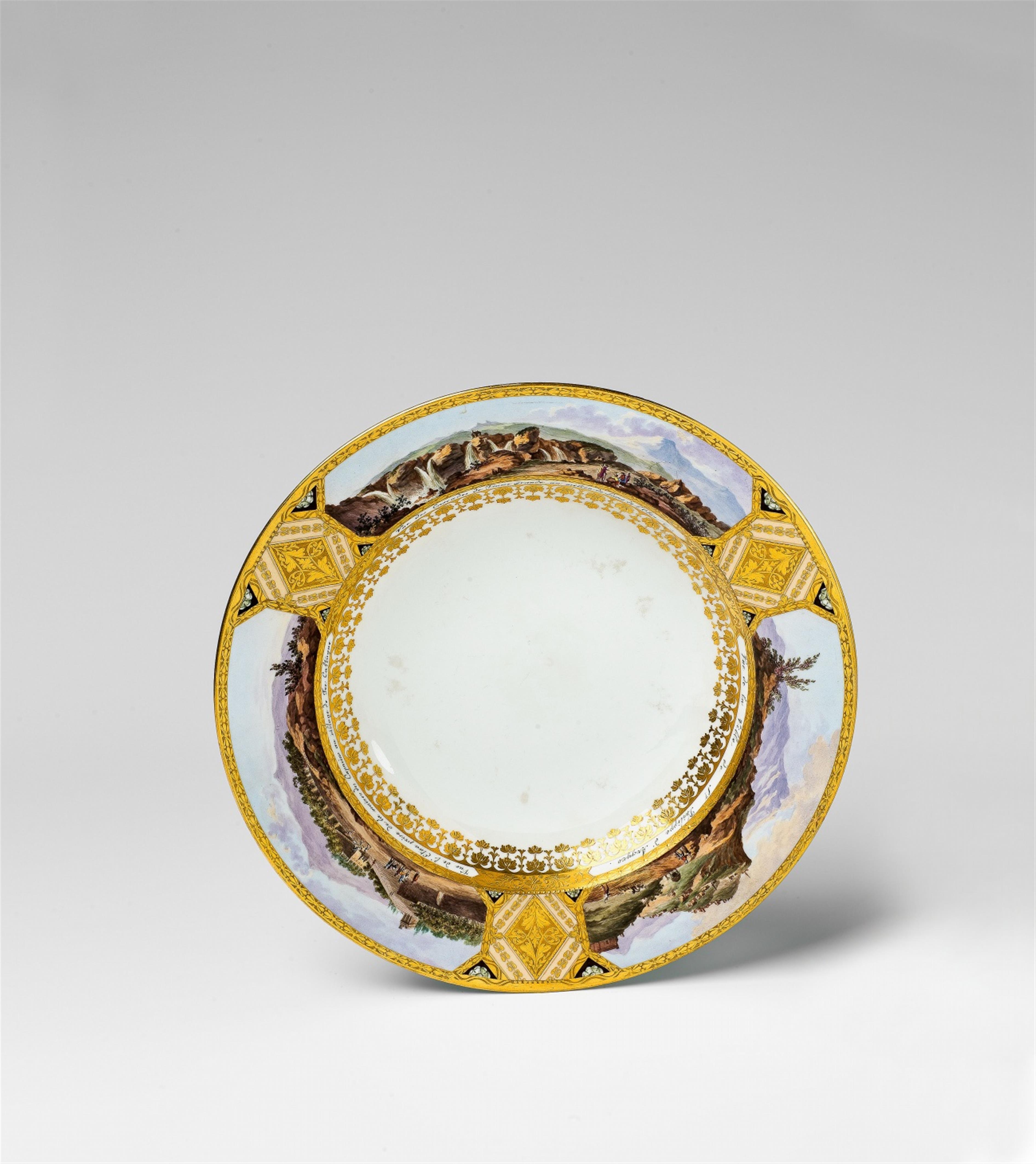 A Sorgenthal porcelain plate with views of Southern Italy - image-1