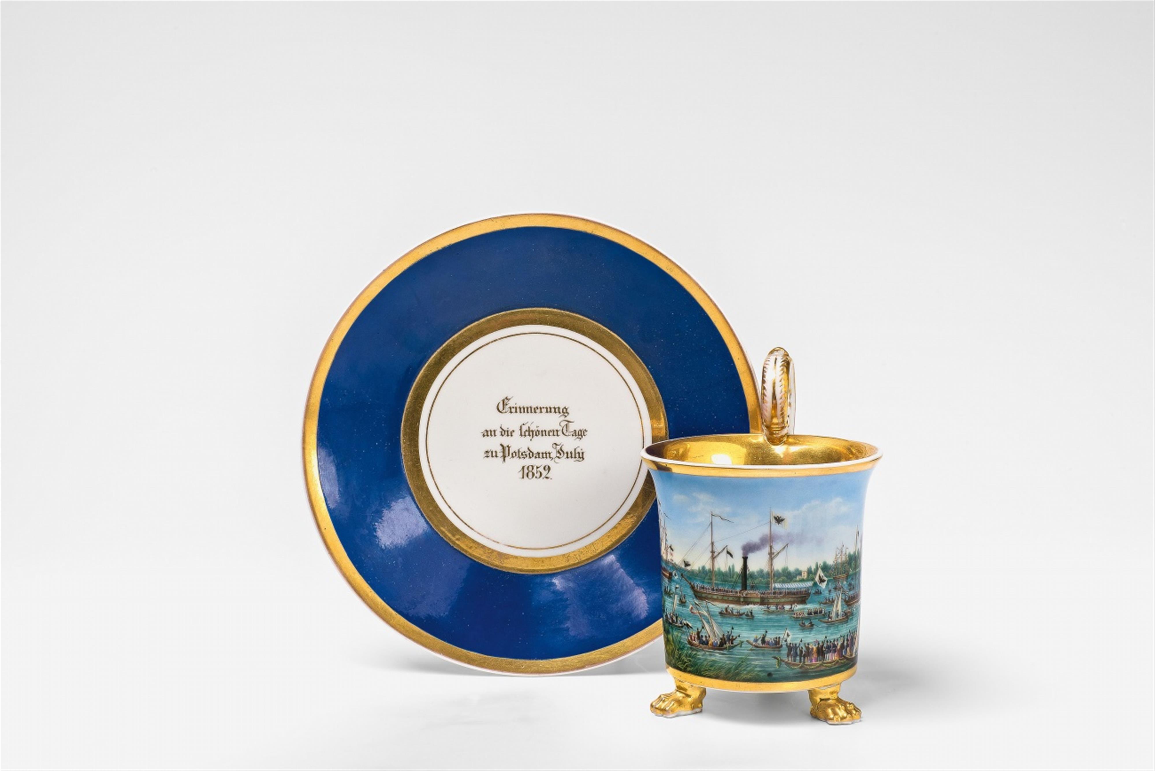 A Berlin KPM porcelain cup with the steam ship Alexandra - image-1