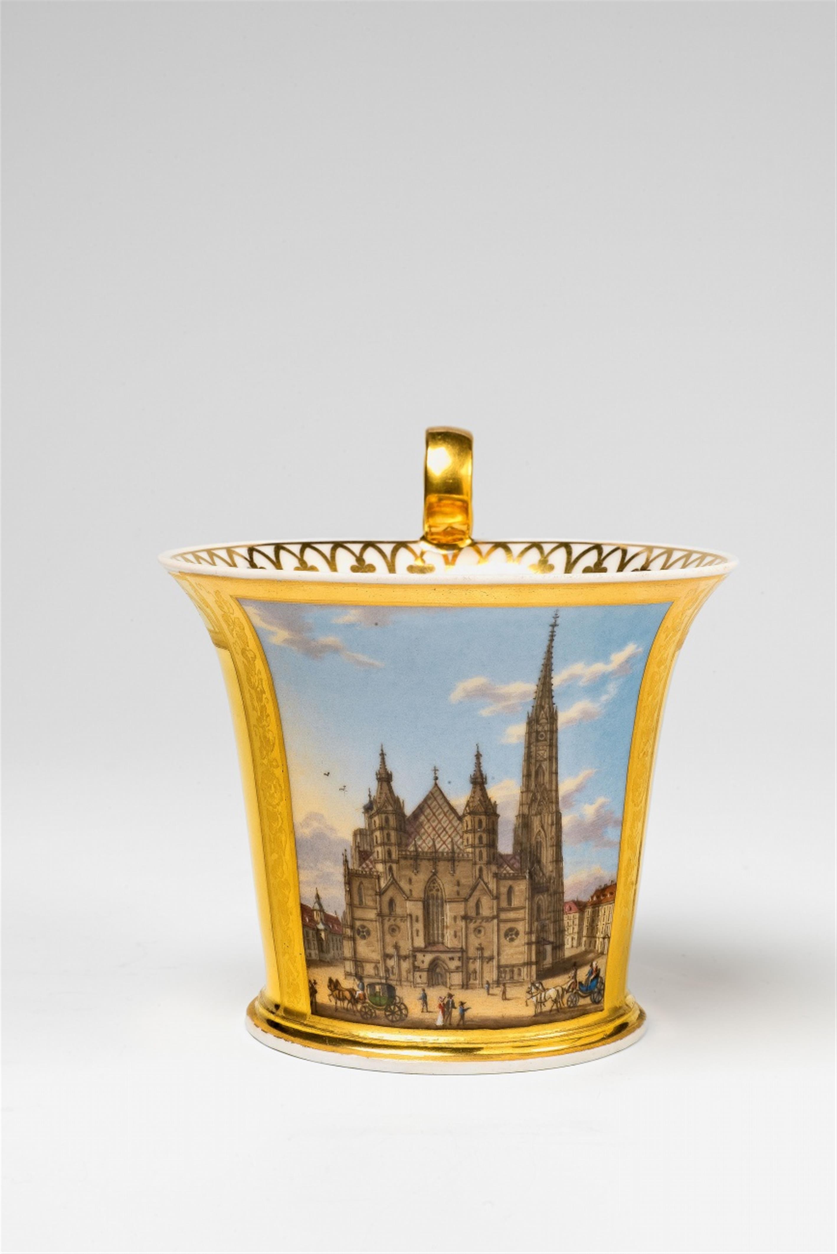 A large Vienna porcelain cup with a view of the cathedral - image-1