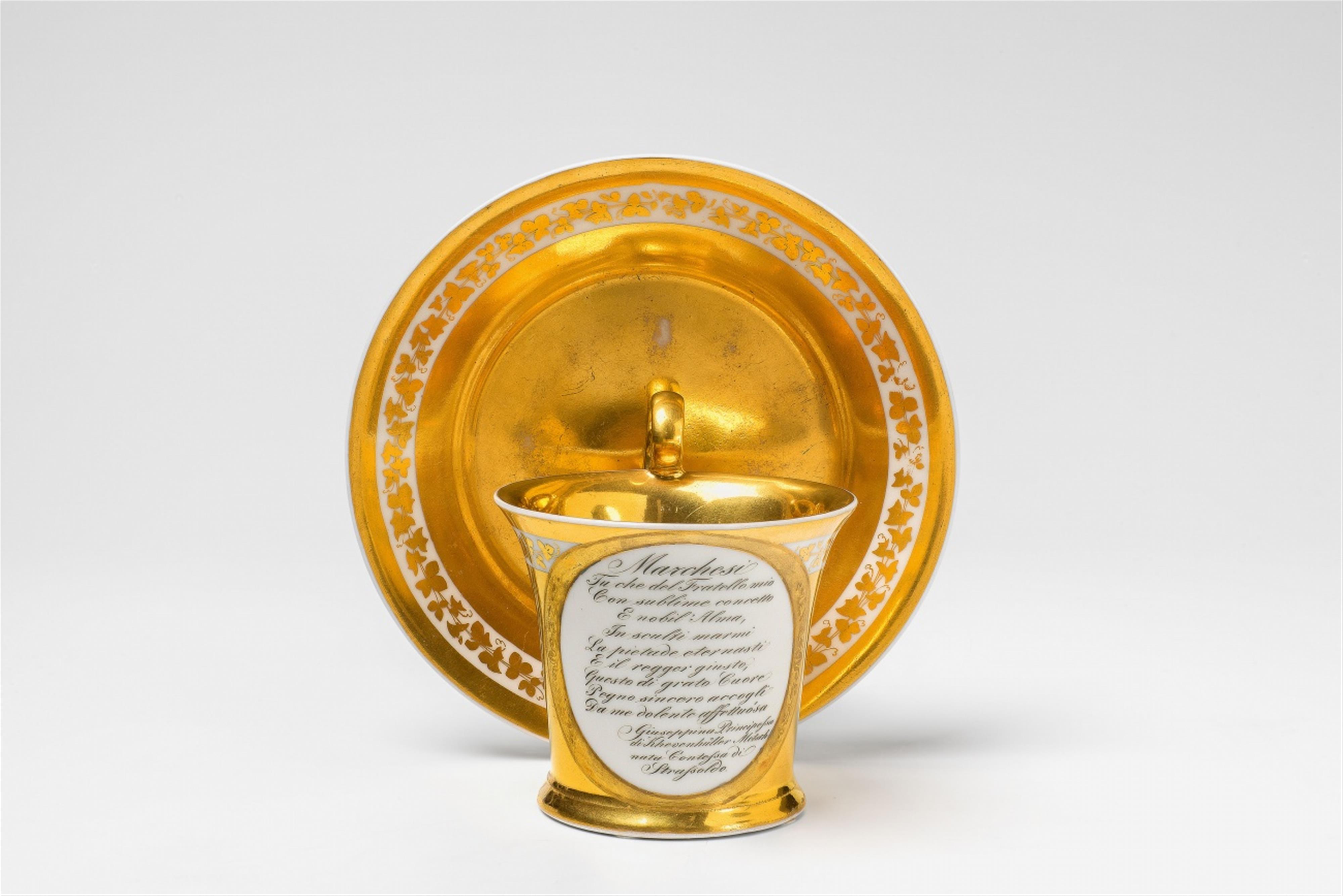 A pair of Vienna porcelain cups and saucers made for Sigismund Friedrich Khevenhüller Metsch - image-2