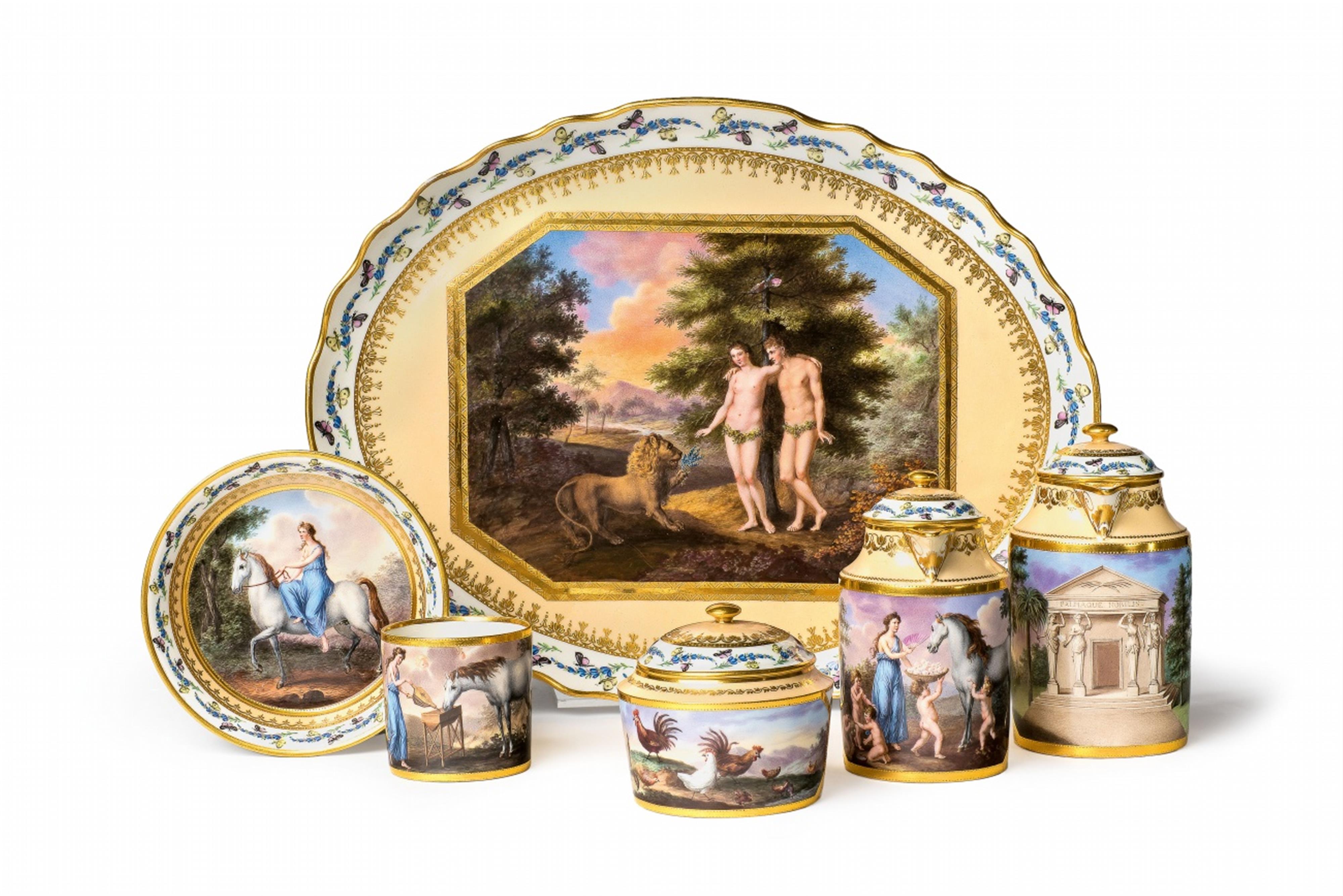 A Vienna porcelain solitaire with allegorical motifs - image-1