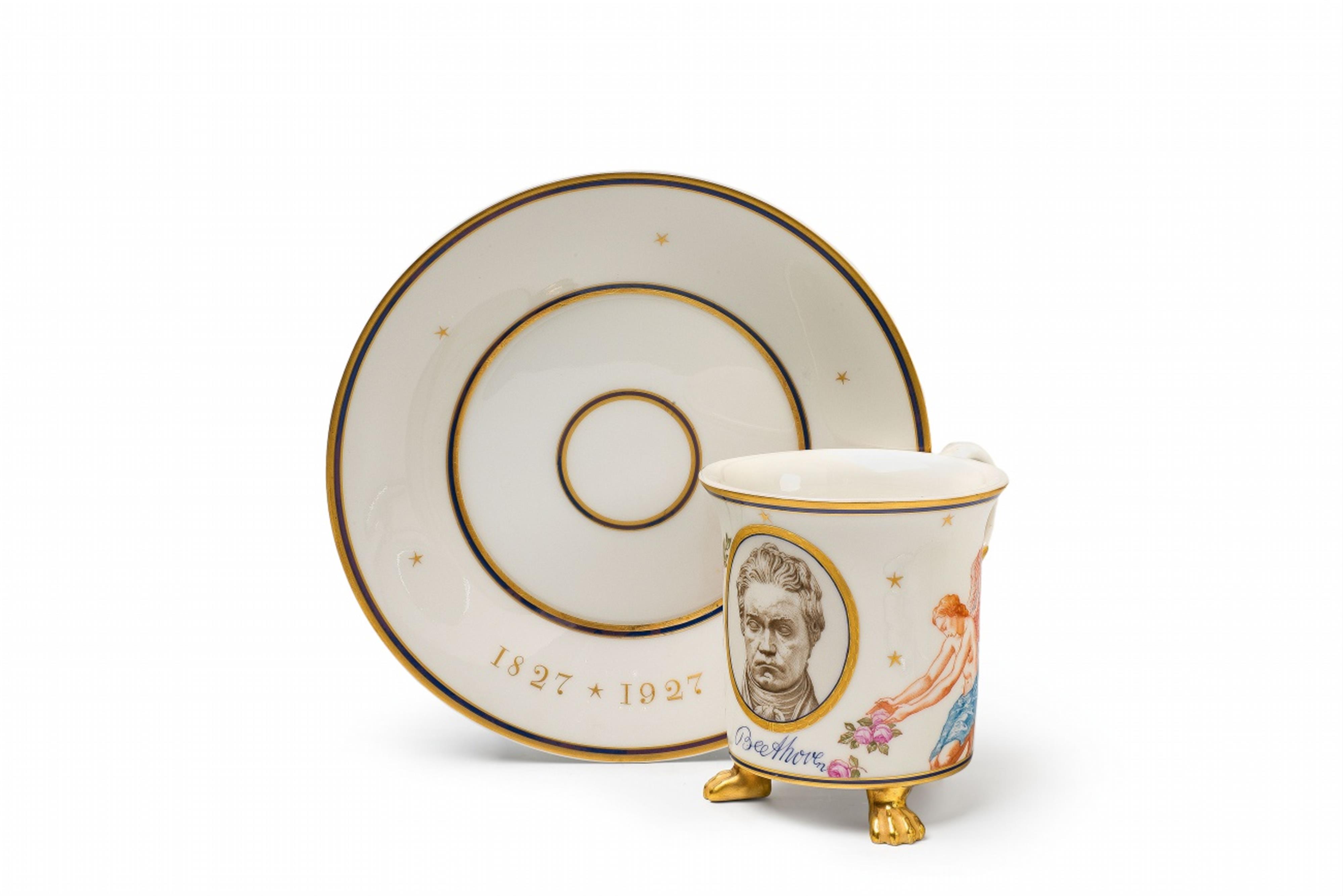A Berlin KPM porcelain cup for the 100th anniversary of the death of Beethoven - image-1