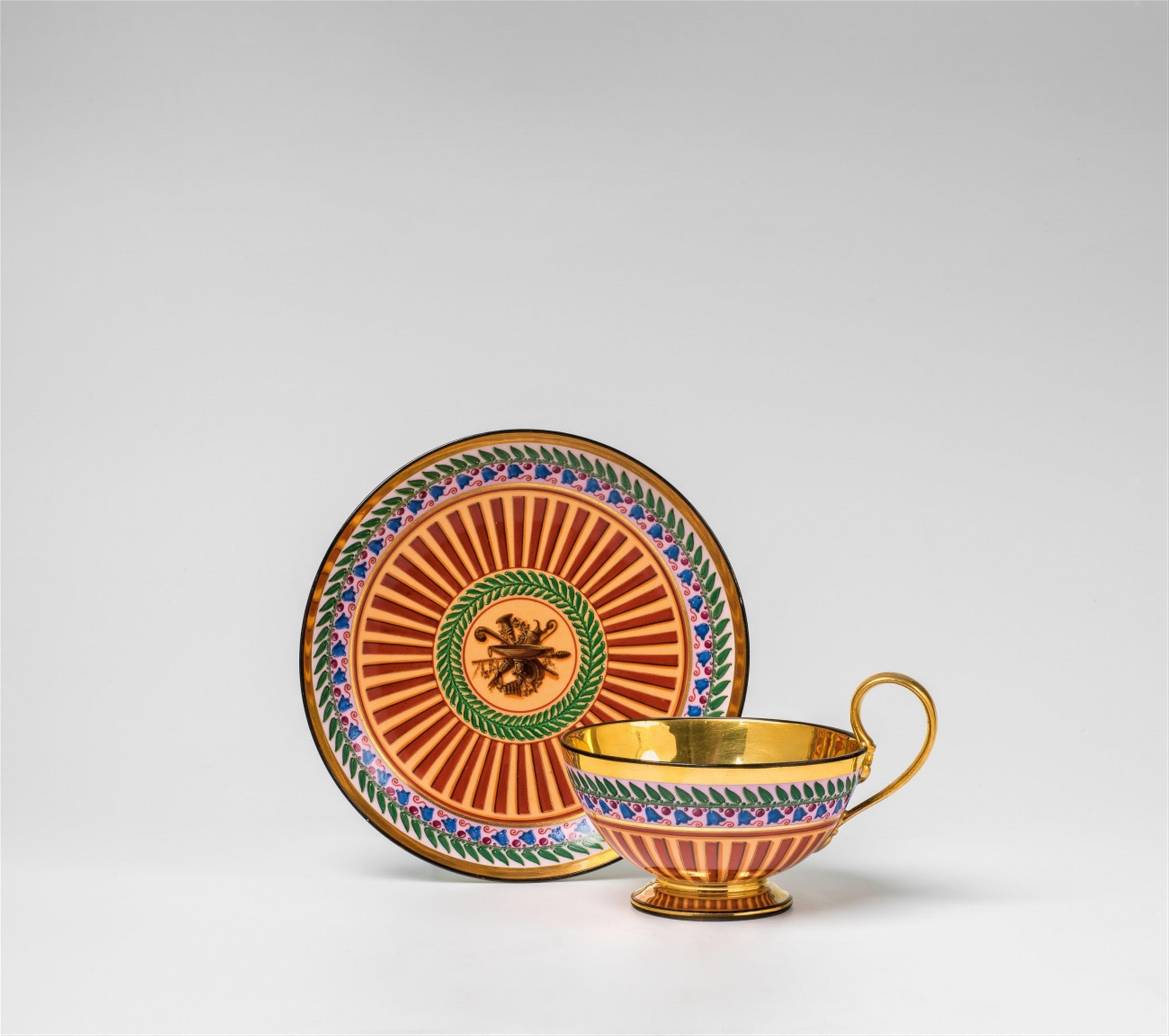 A Sèvres porcelain cup and saucer from a déjeuner in the Etruscan taste - image-1