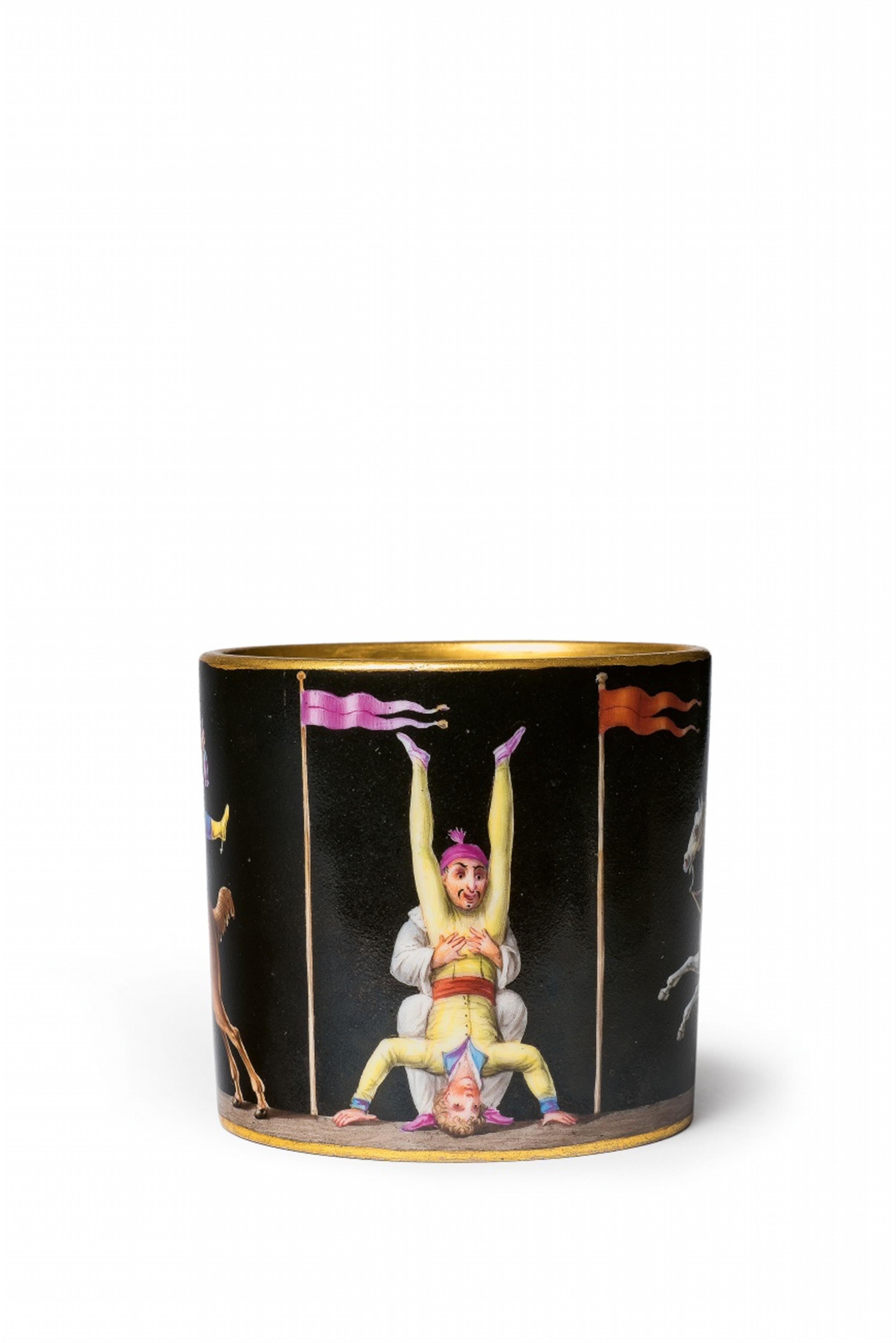 A rare Vienna porcelain cup and saucer with circus motifs - image-3