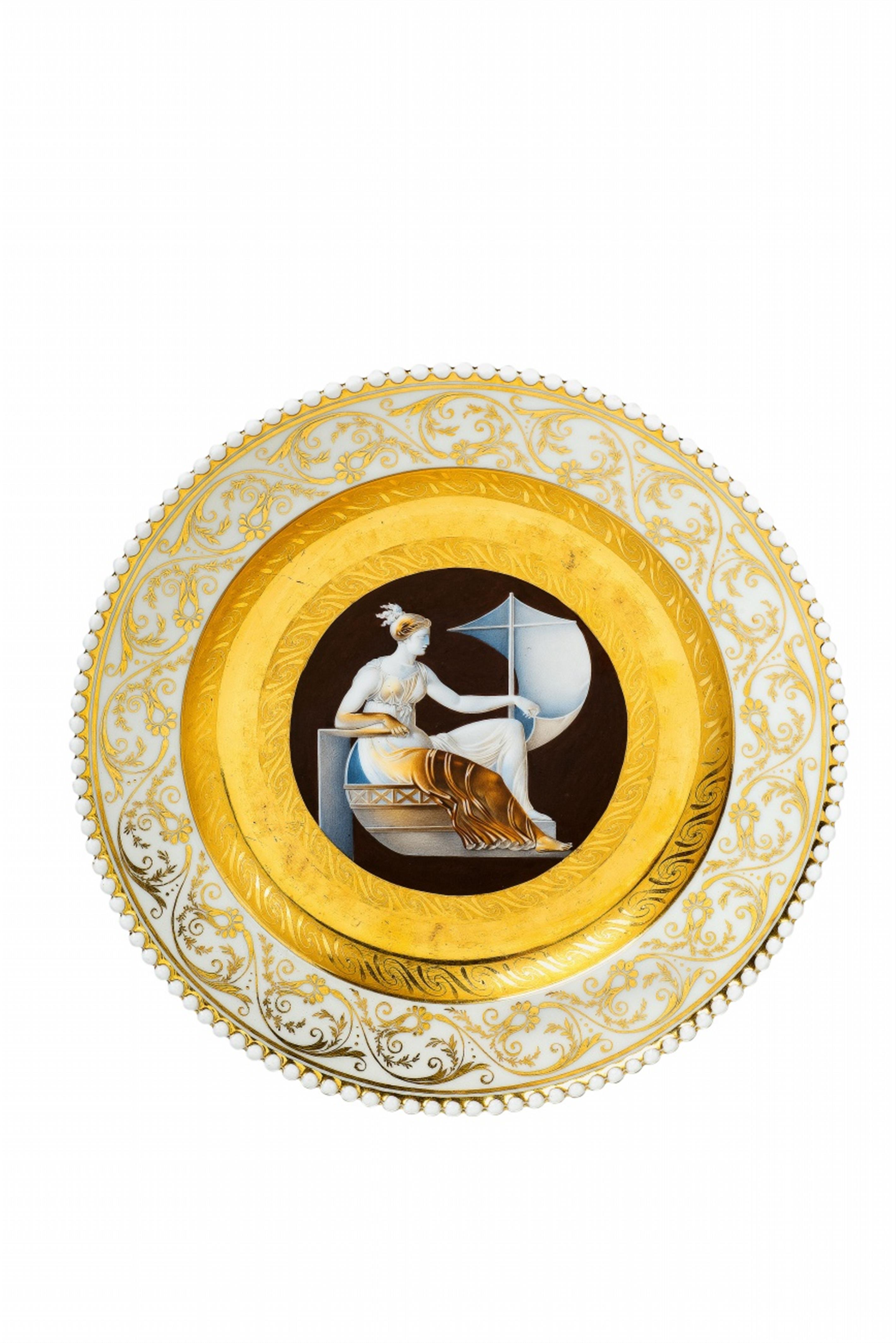 A Berlin KPM porcelain plate with cameo painting from the wedding service of Princess Louise - image-1