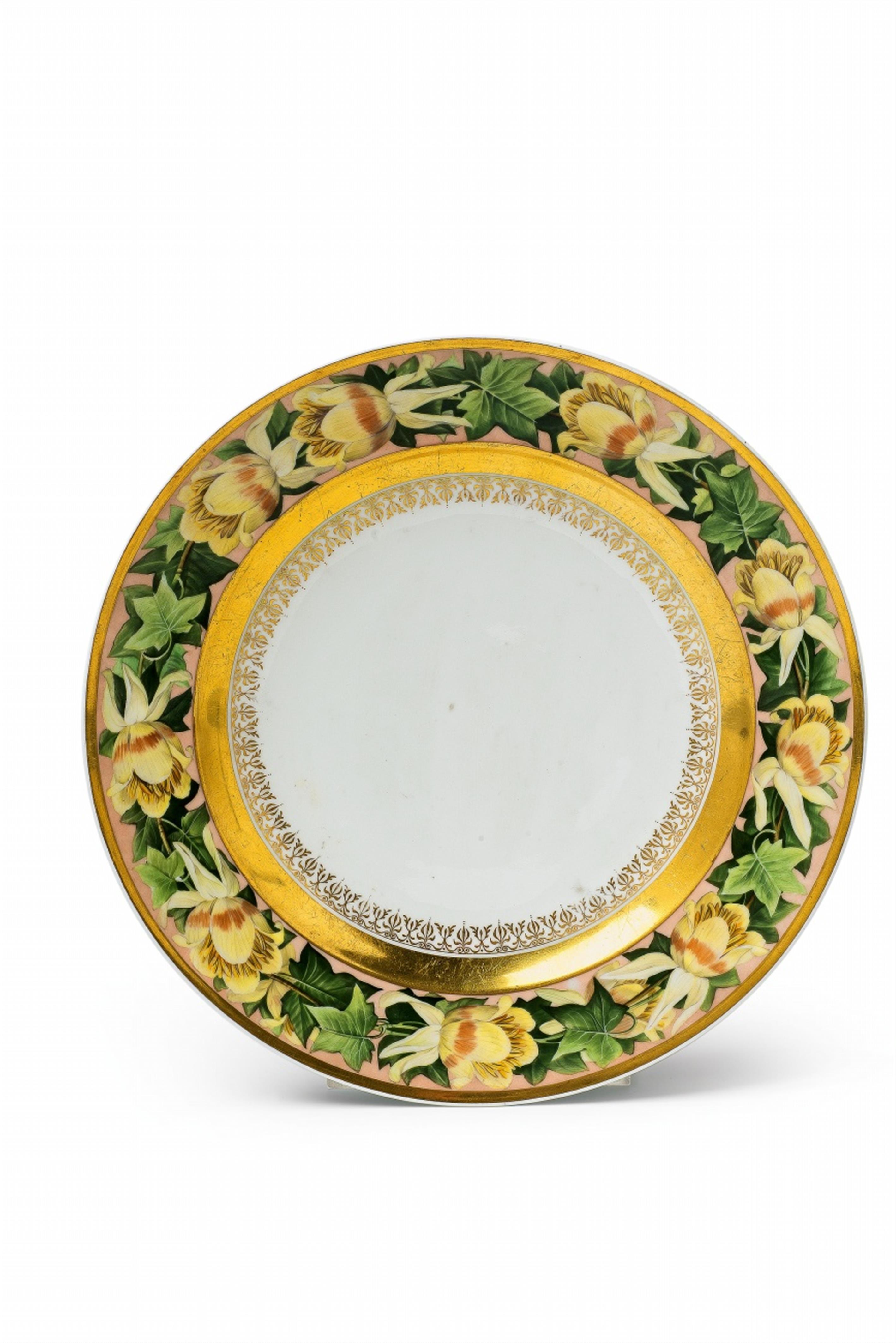 A Berlin KPM porcelain plate with a floral wreath from the wedding service of Princess Louise - image-1