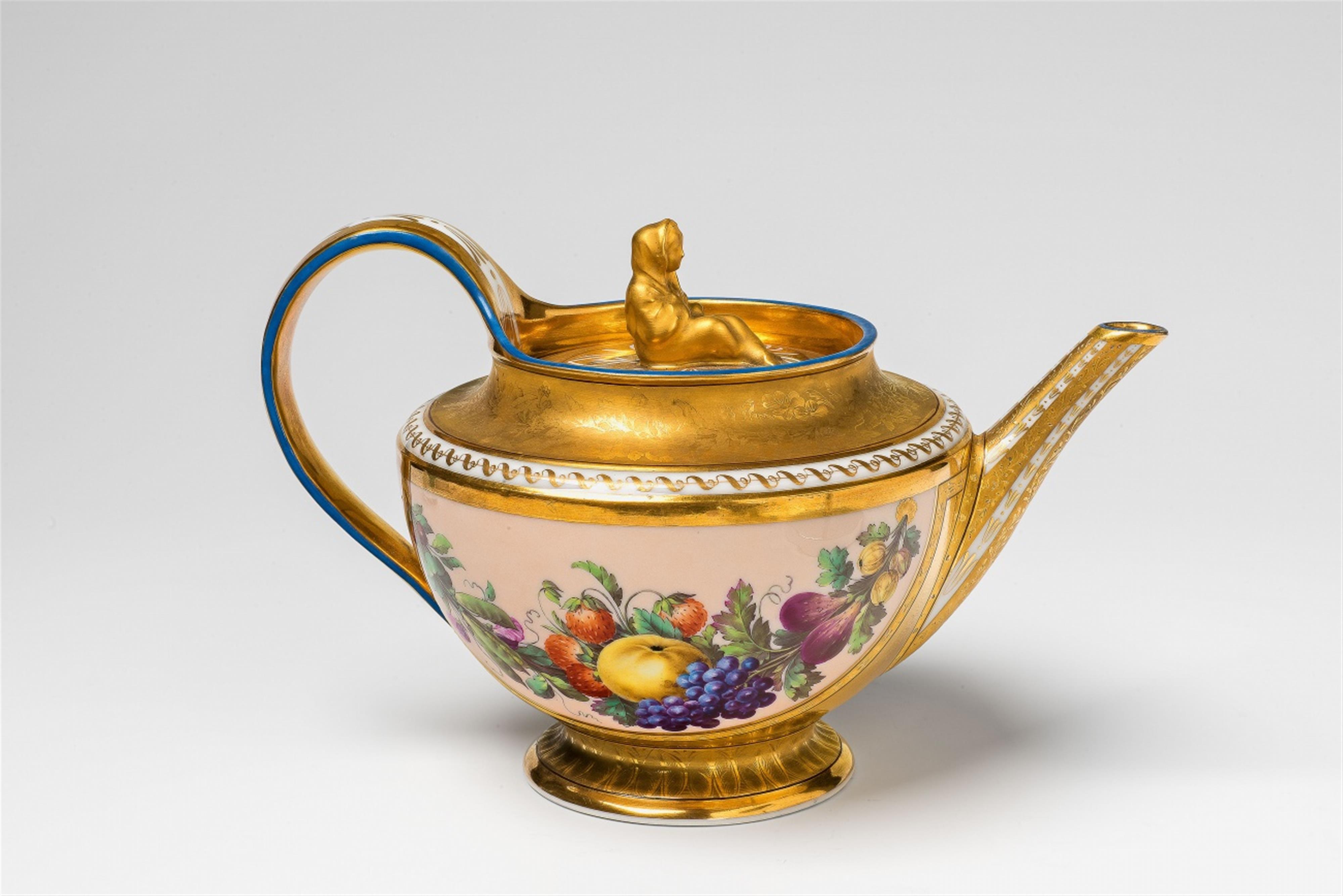 A Berlin KPM porcelain teapot with fruit garlands - image-2