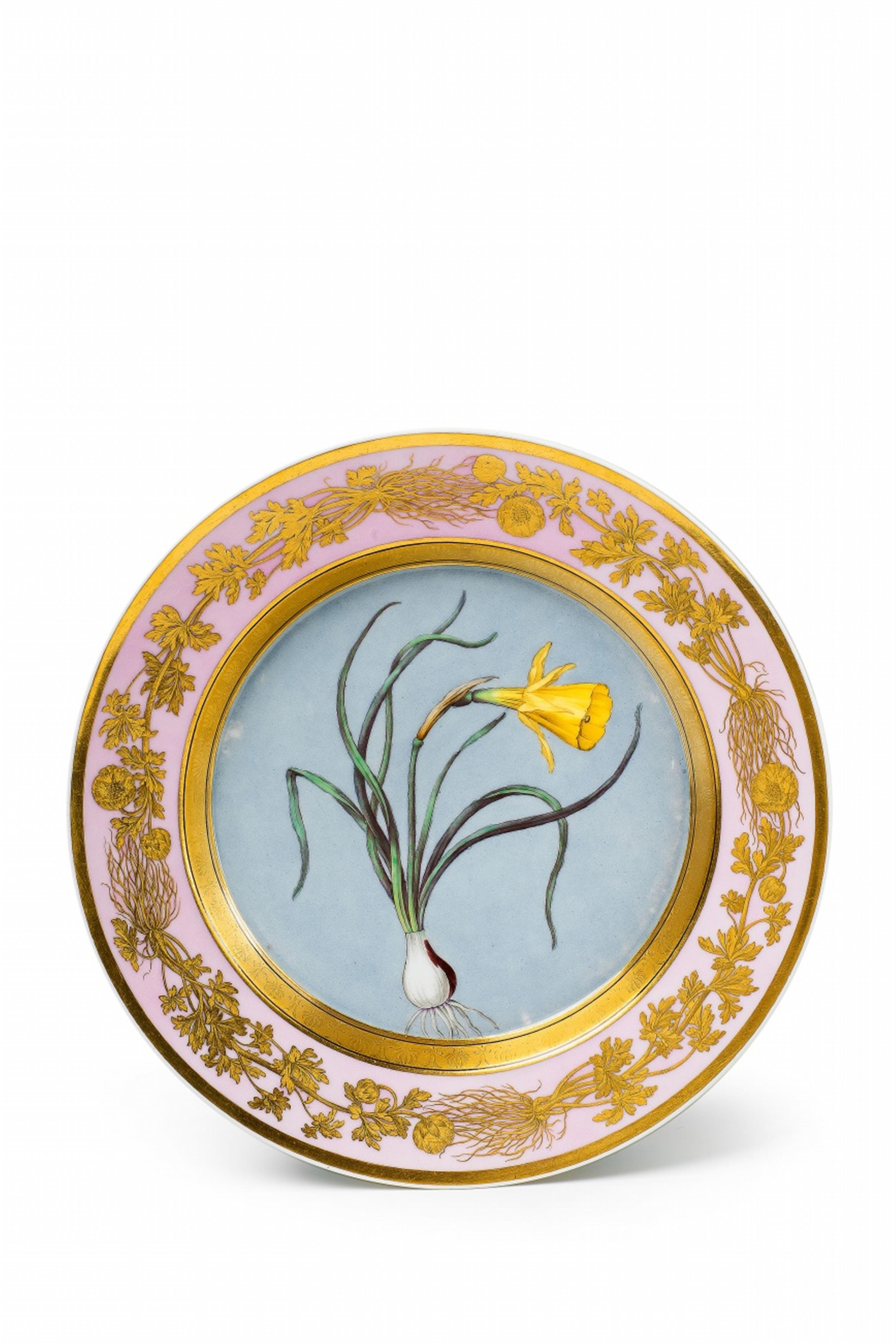 A Berlin KPM porcelain plate with a petticoat daffodil - image-1