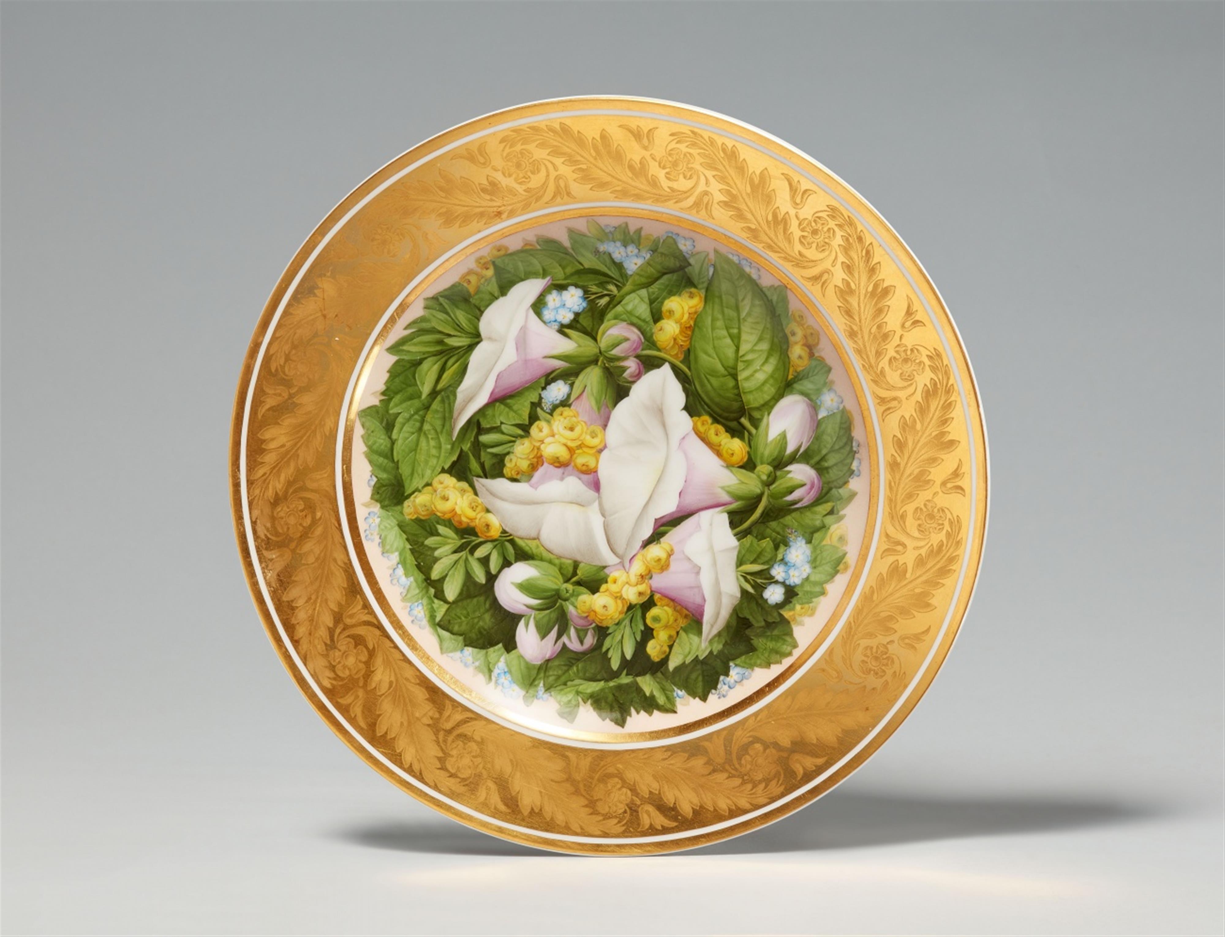 A Berlin KPM porcelain plate with morning glory decor - image-1