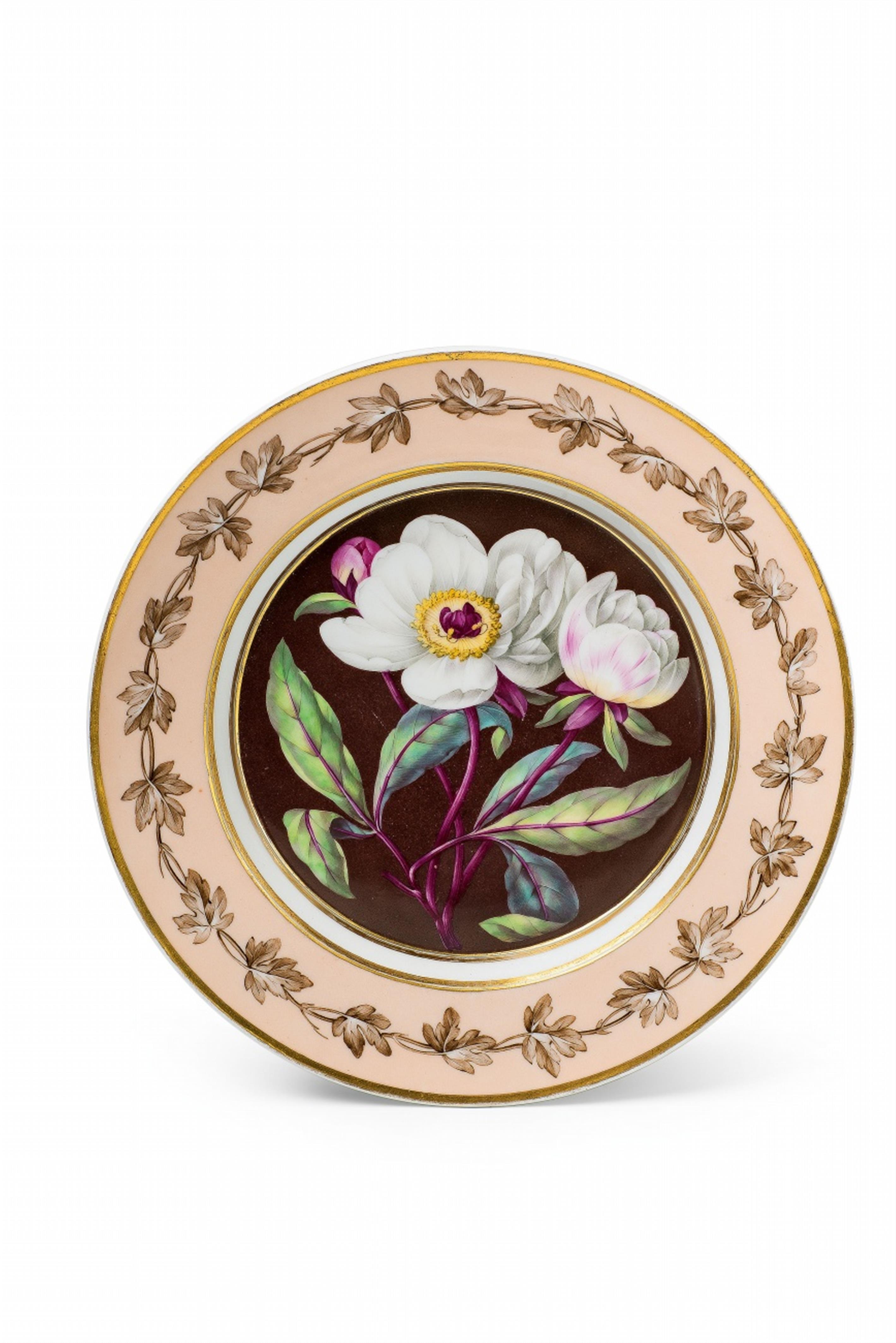 A Berlin KPM porcelain plate with a Chinese peony - image-1