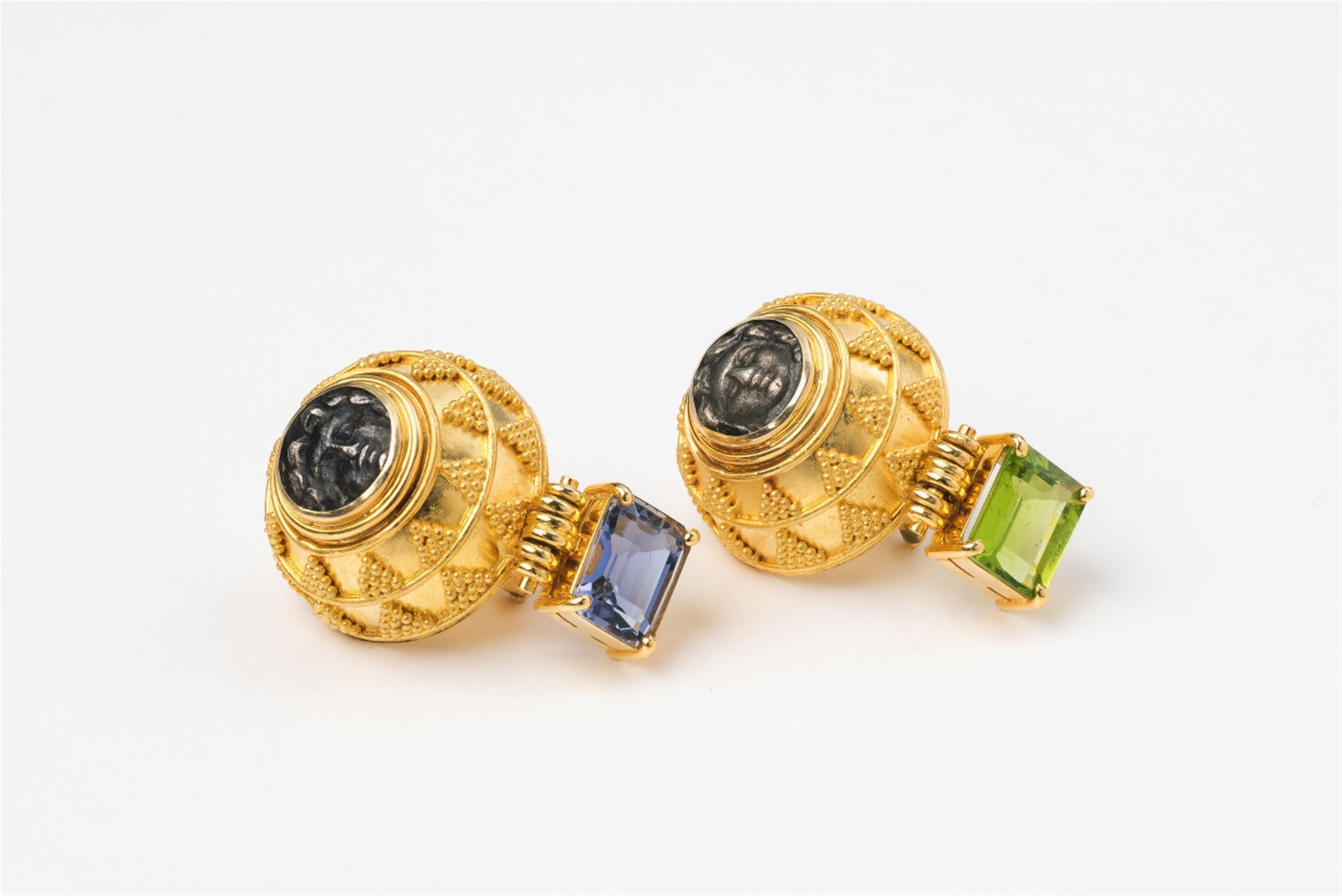 A pair of gold granulation earrings - image-1