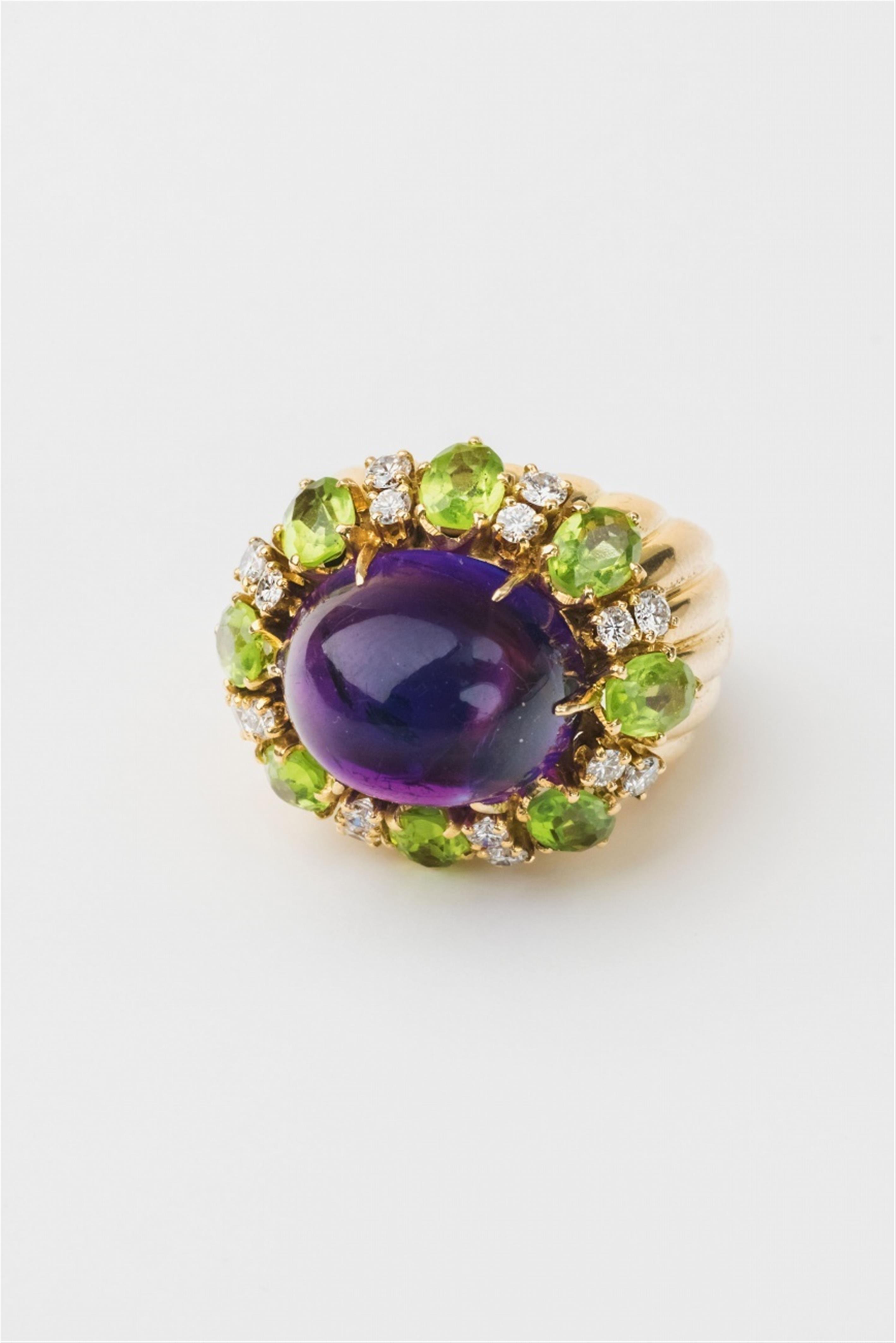An 18k gold and amethyst cocktail ring - image-1
