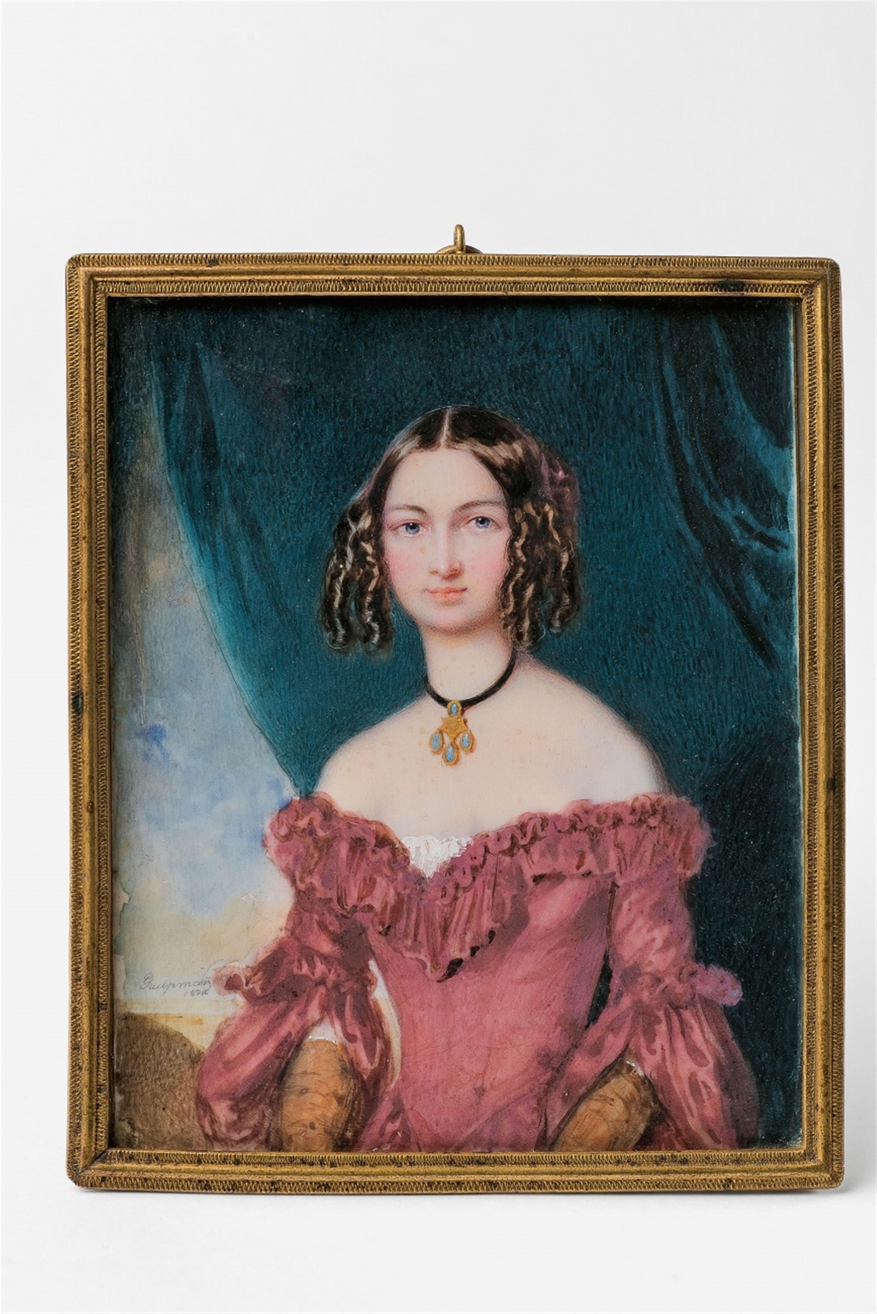 A portrait miniature of a Biedermeier lady - image-1