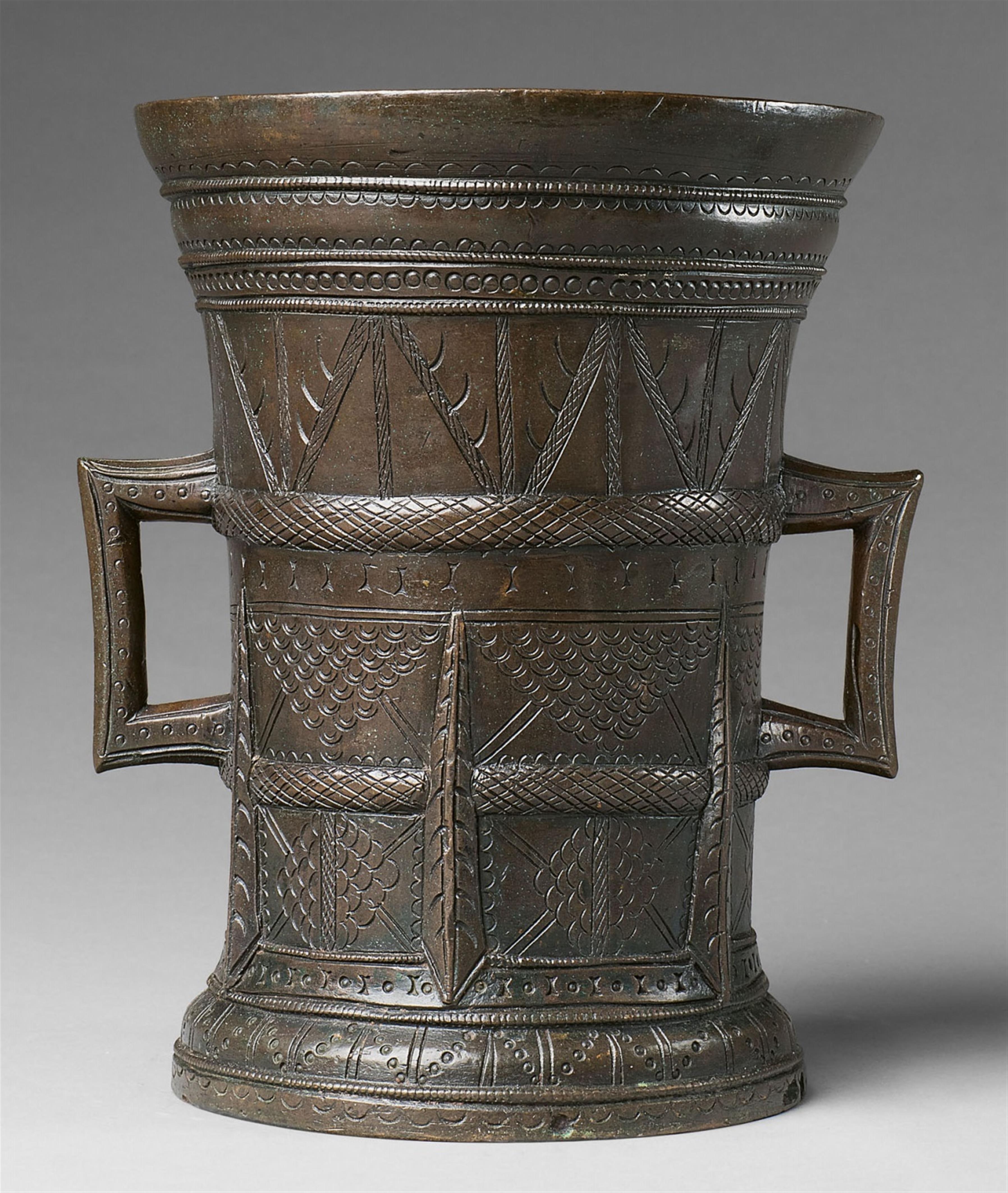 An East Frisian mortar with embossed decor - image-1