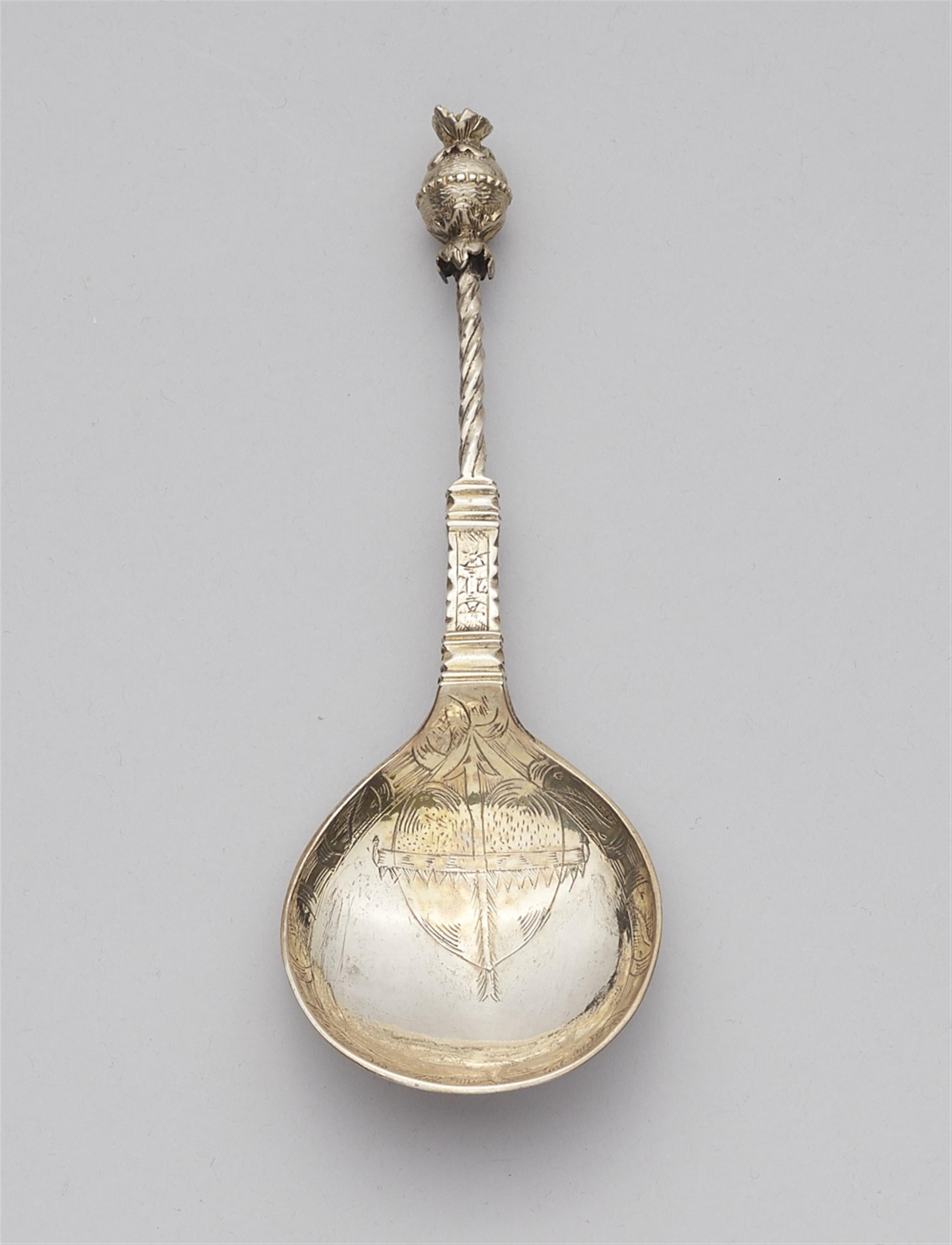 A Norwegian parcel-gilt silver spoon - image-1