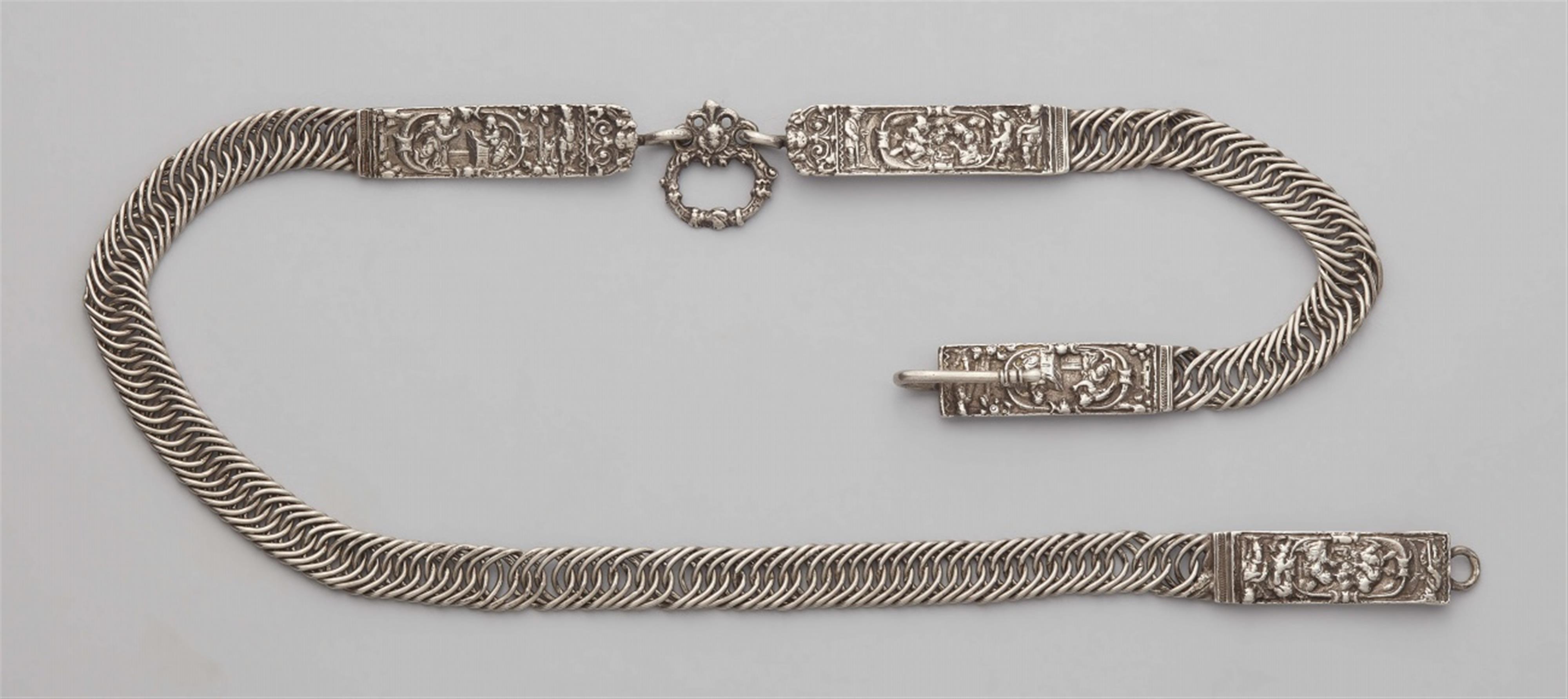 An important Norwegian Renaissance silver belt - image-1