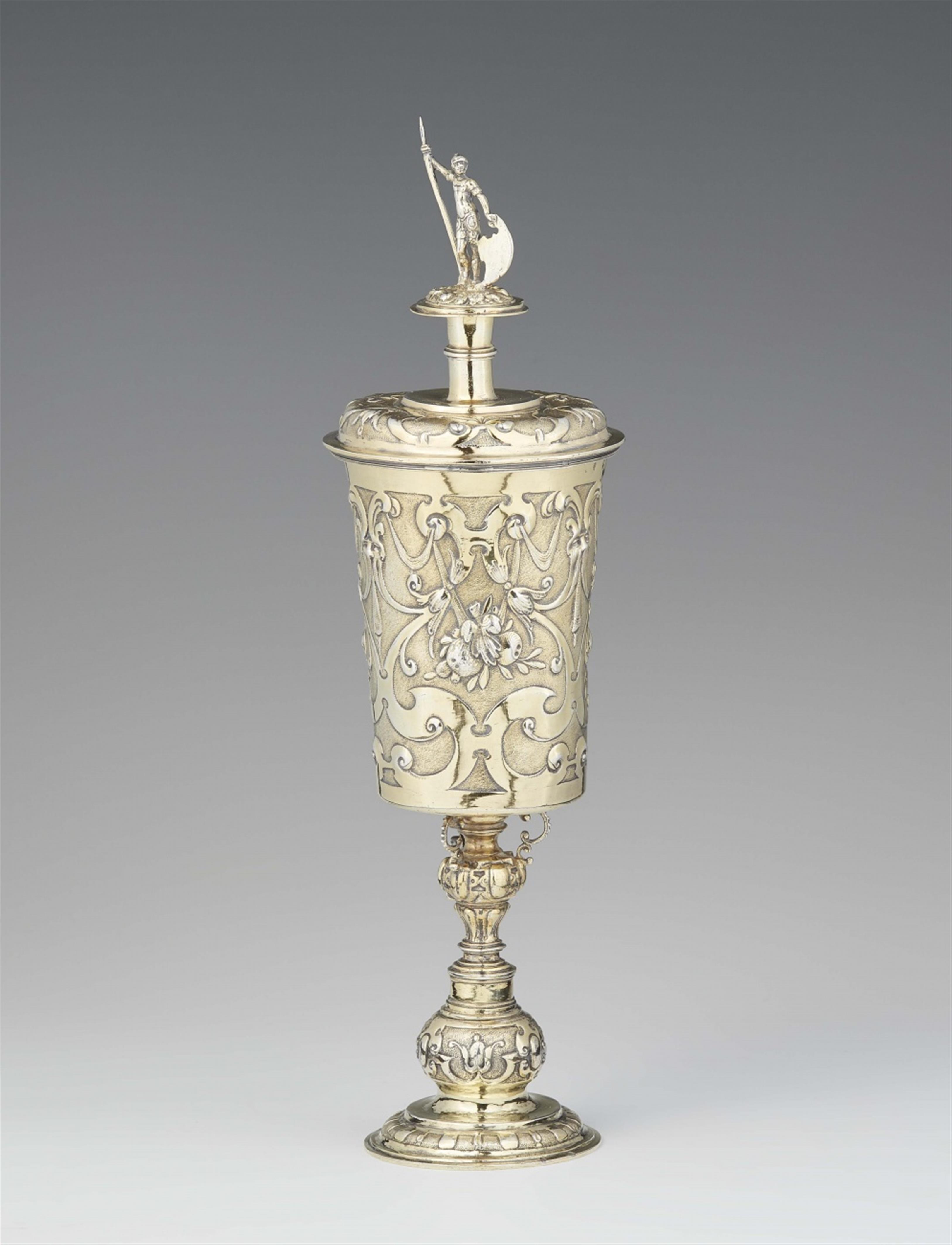 A museum quality Augsburg Renaissance silver gilt chalice - image-1