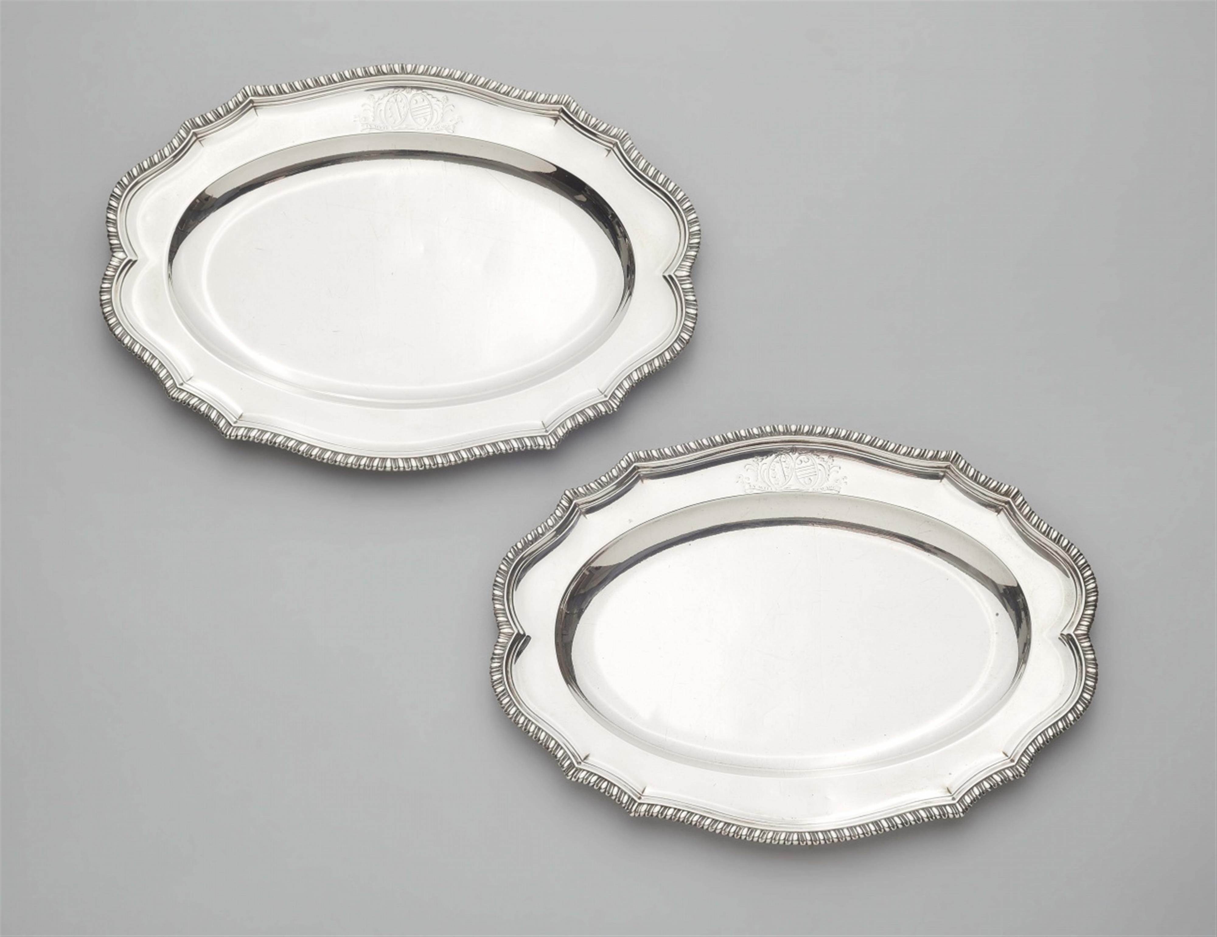 A pair of George II silver platters - image-1