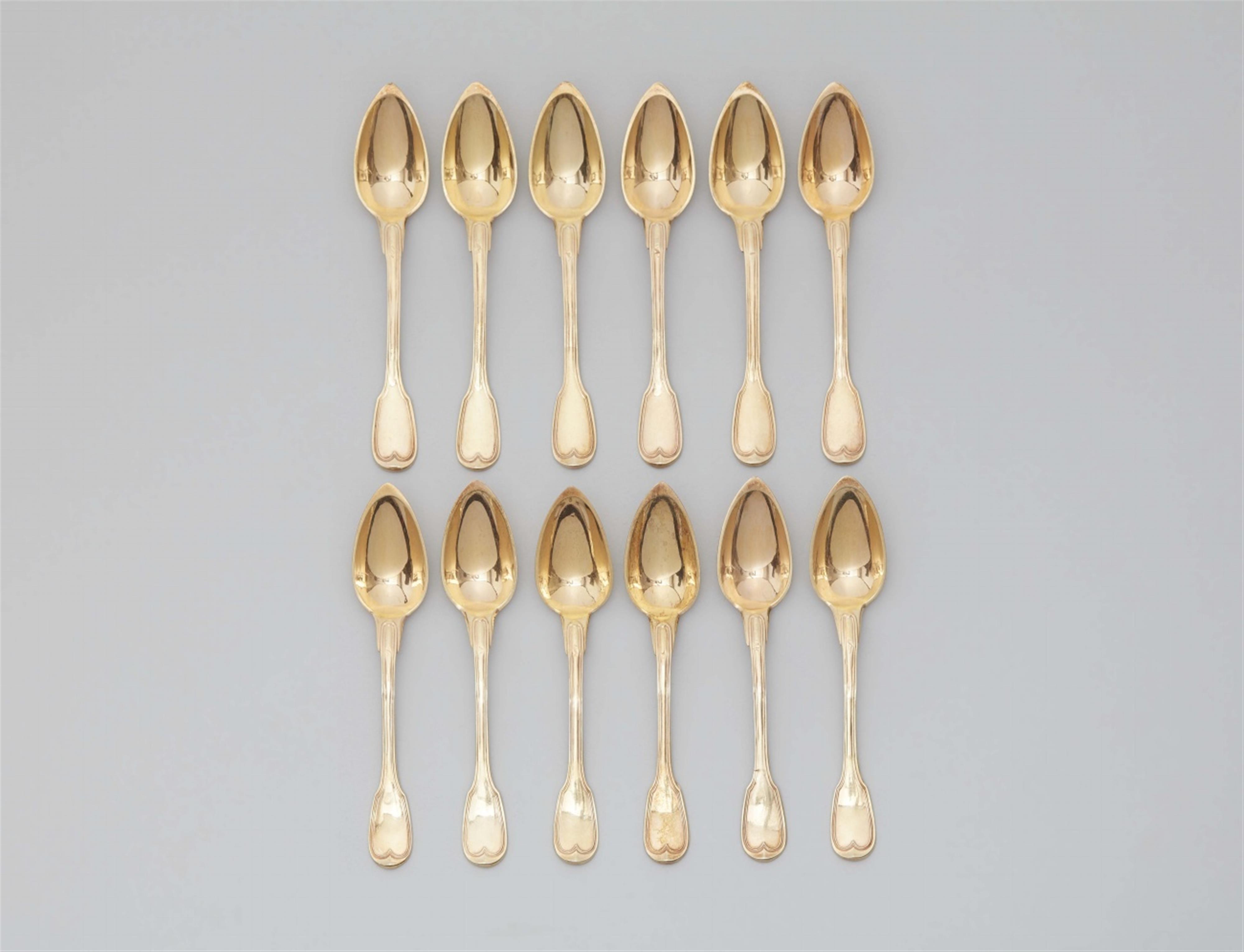 Twelve Parisian silver gilt coffee spoons - image-1