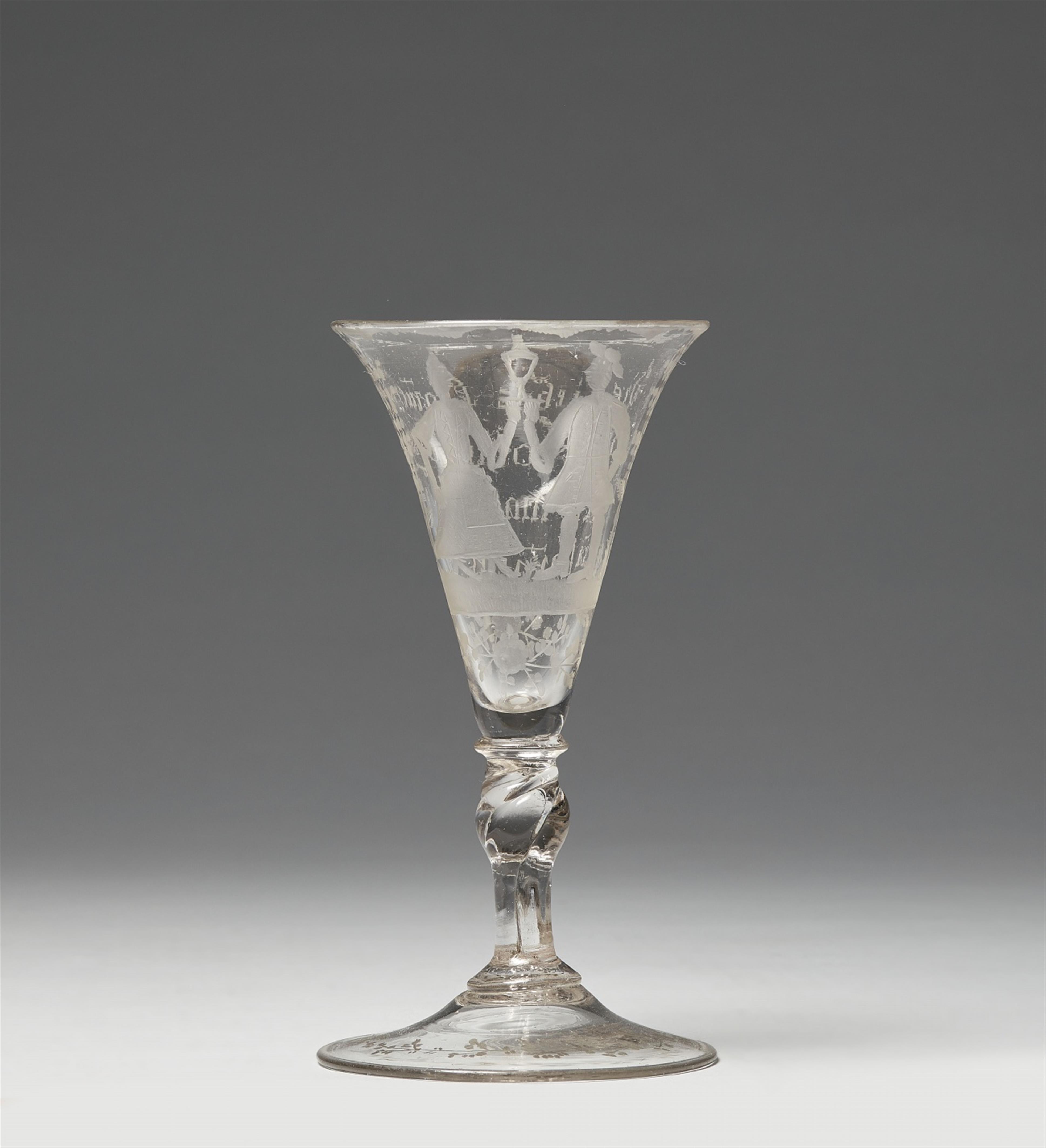 A Bohemian glass motto goblet - image-1