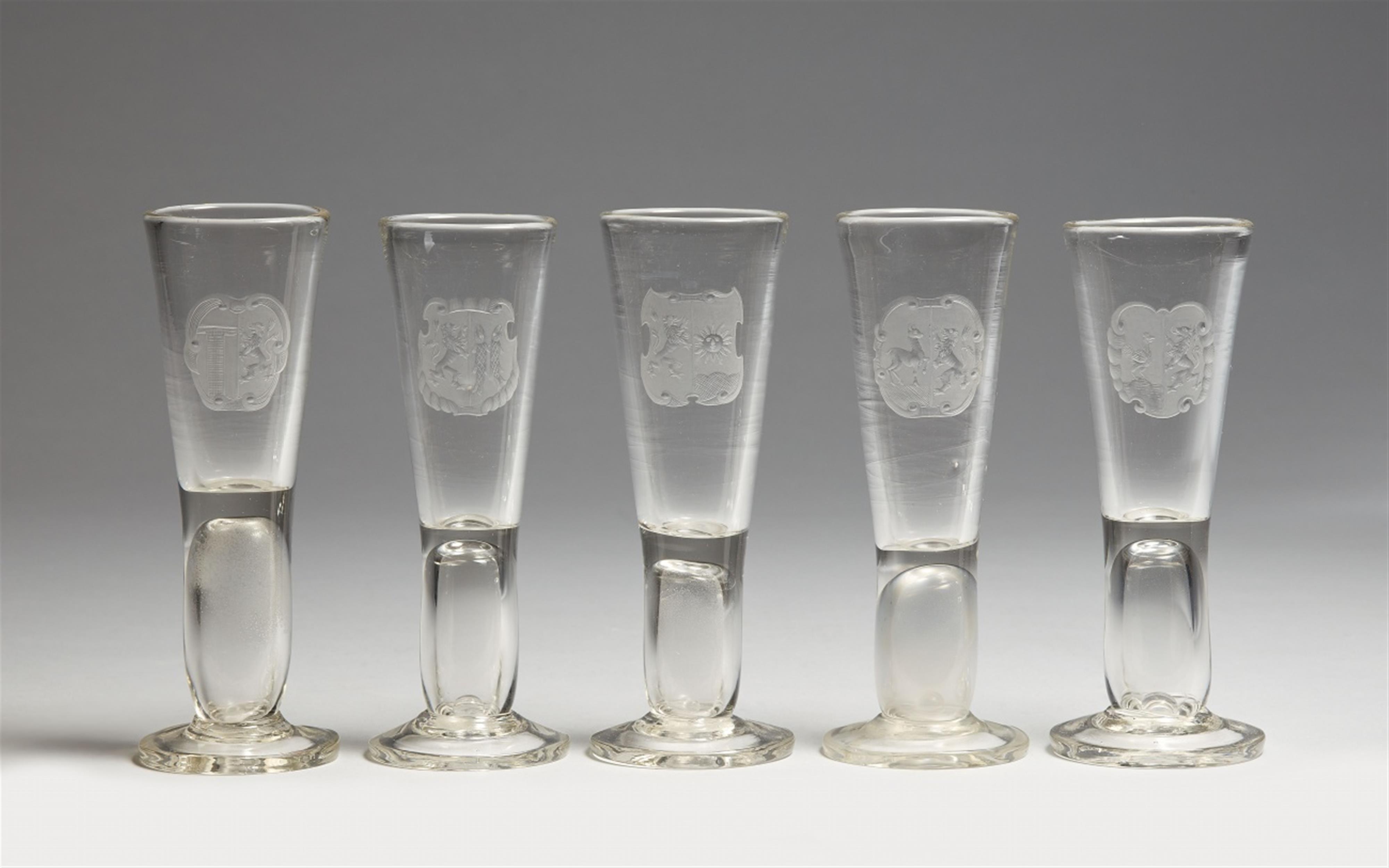 Five liquor glasses with coats-of-arms - image-1