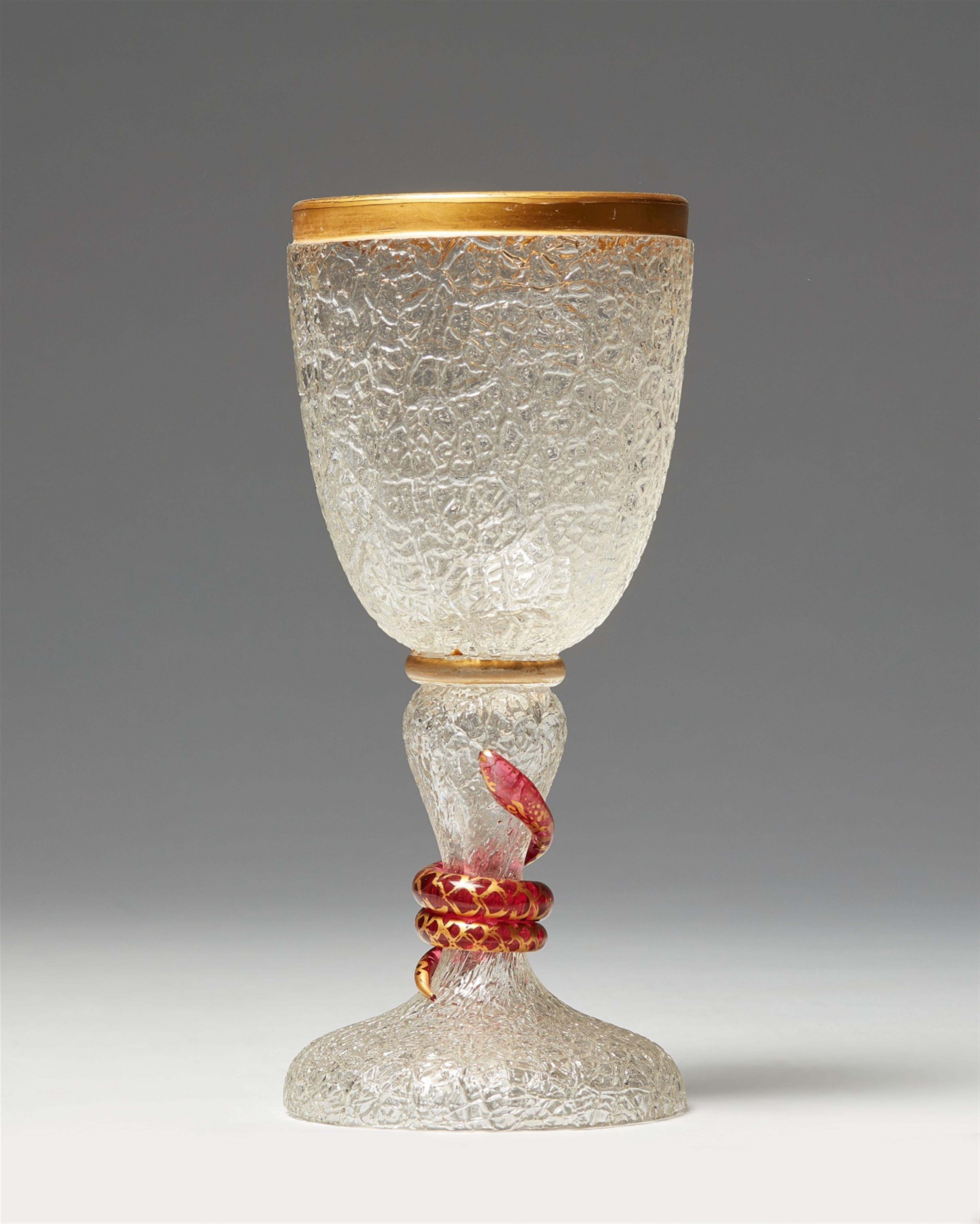 A Venetian ice glass goblet - image-1