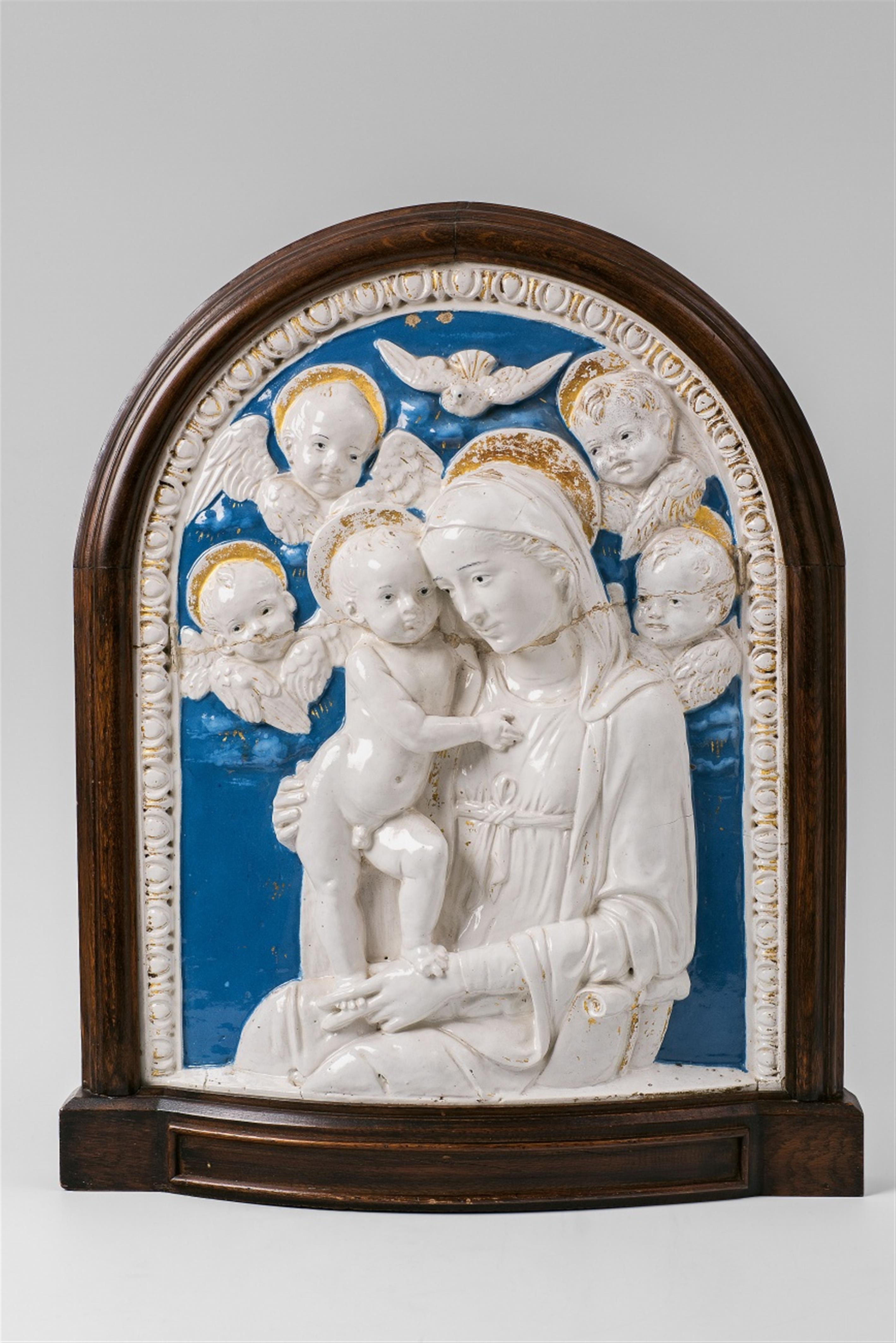 A majolica relief of the Virgin and Child - image-1