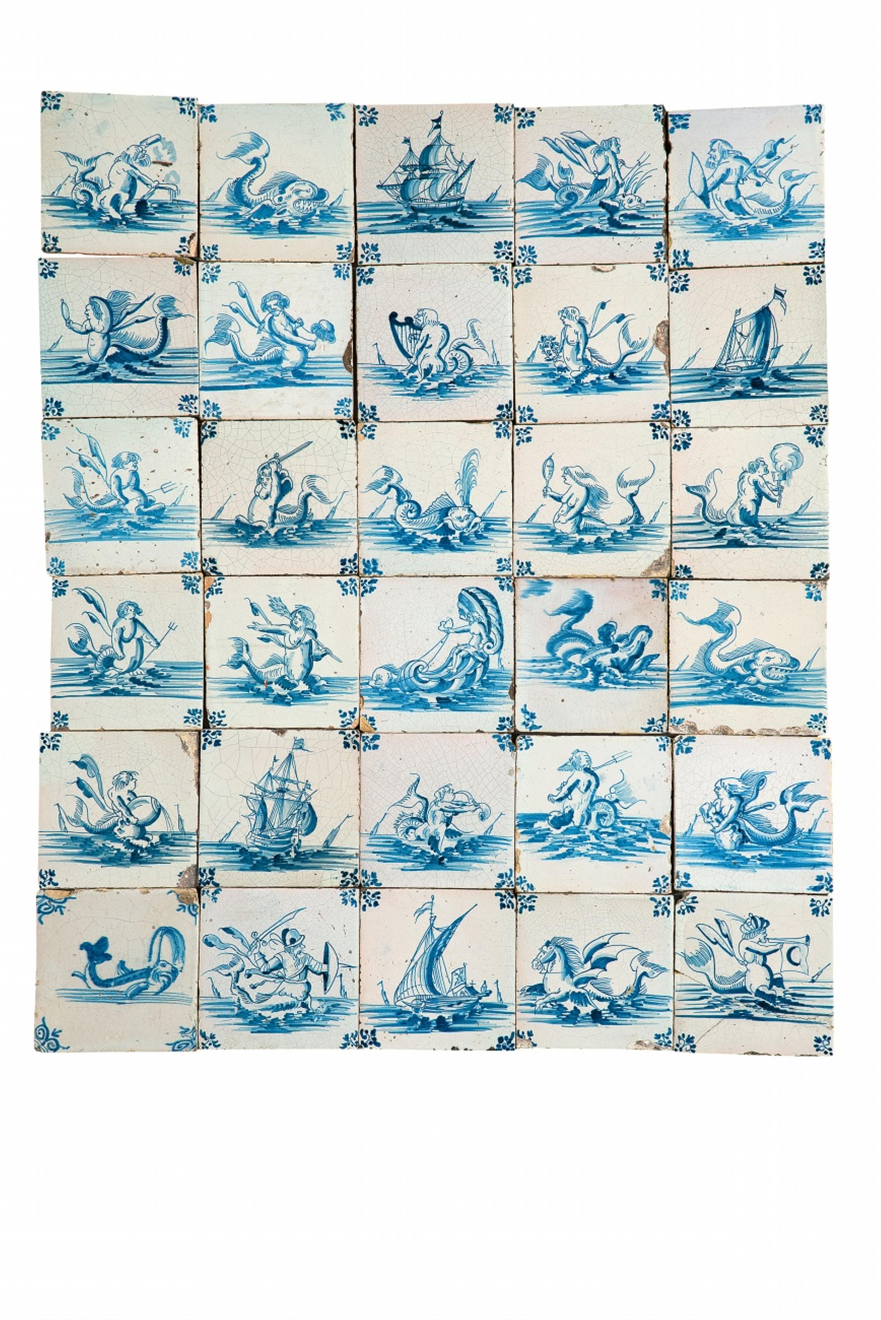 An assorted lot of 30 faience tiles - image-1