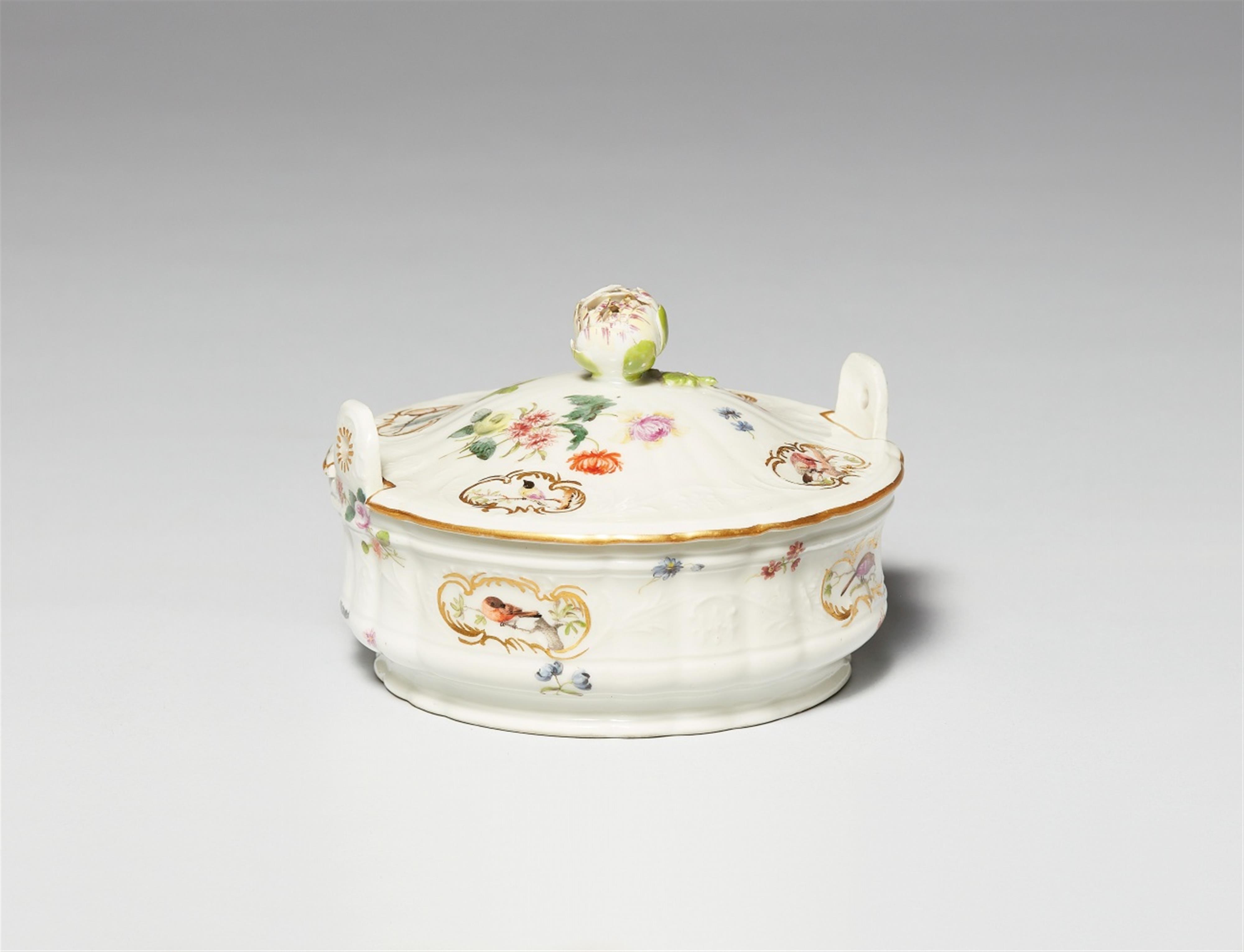 A rare Meissen porcelain butter dish with birds - image-1
