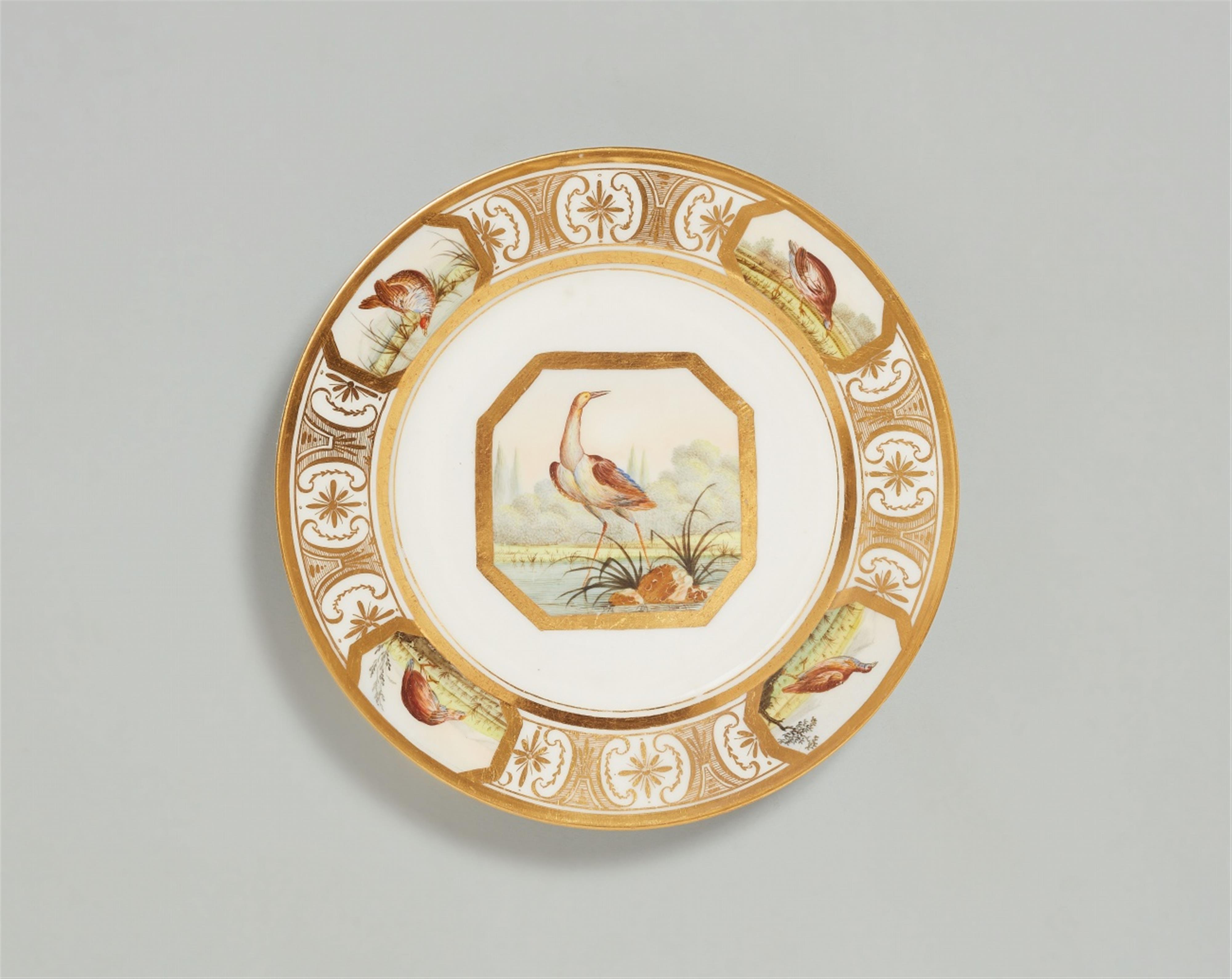 A Parisian porcelain plate with a heron - image-1