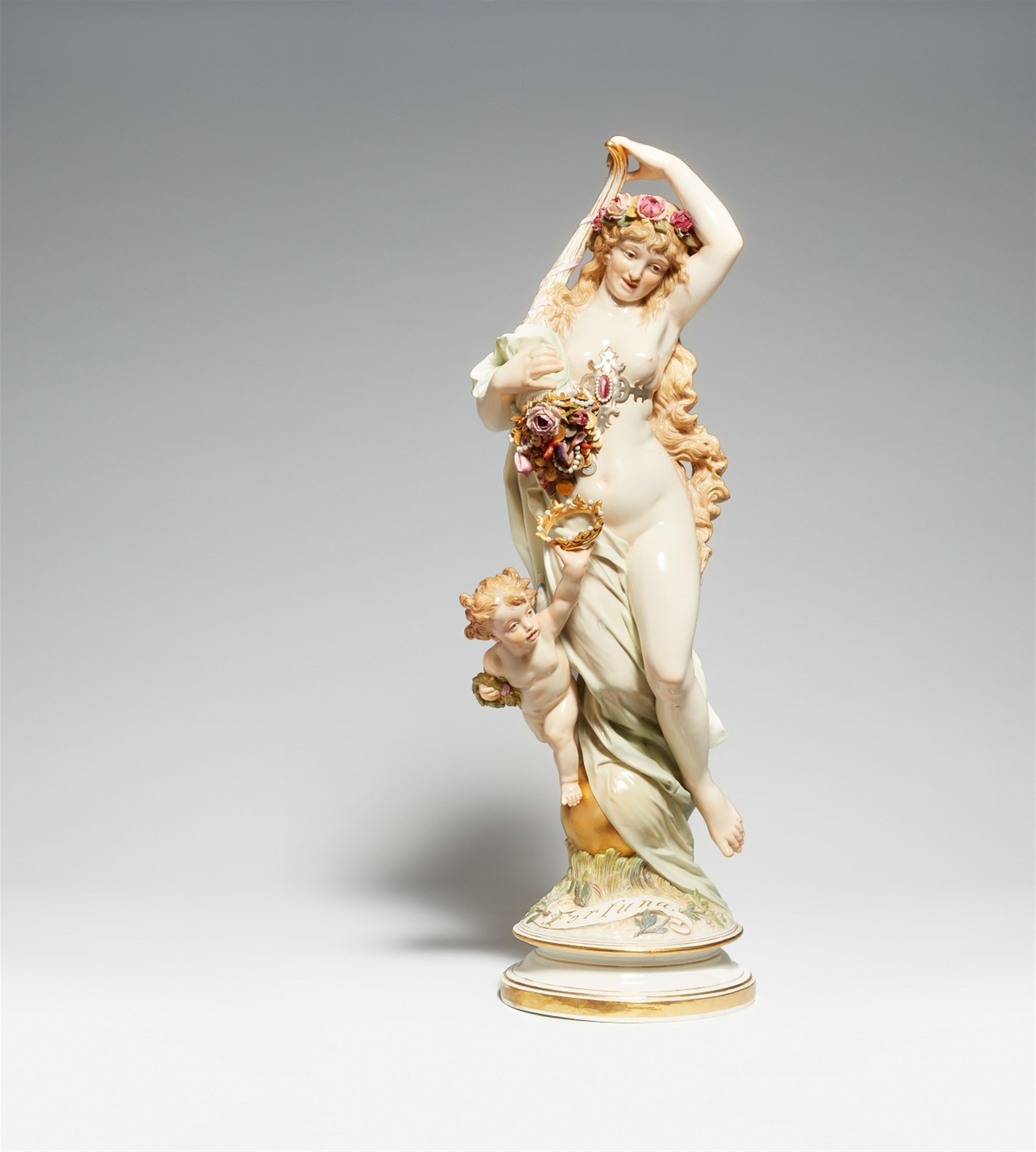A Meissen porcelain lady as an allegory of Fortuna - image-1
