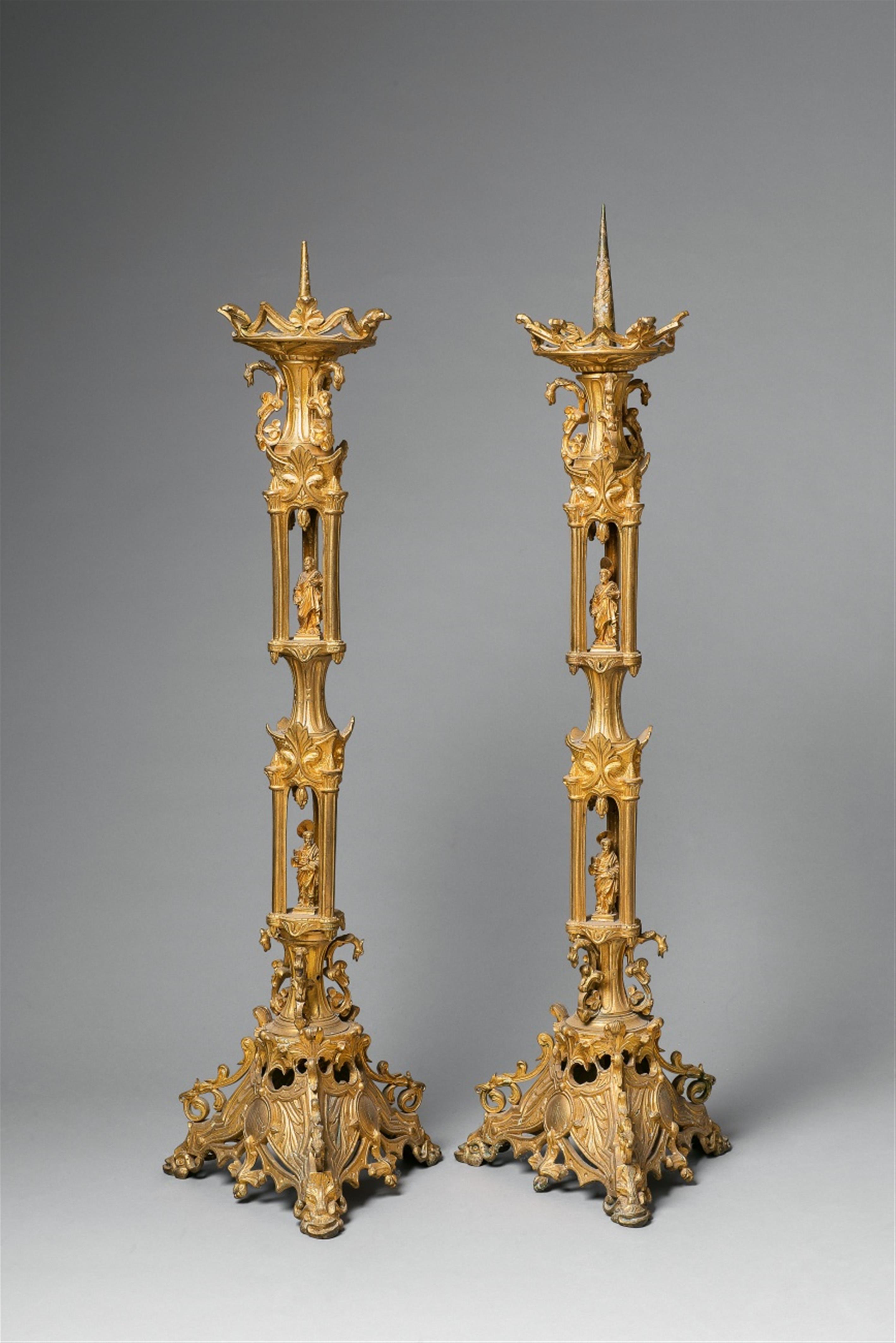 A pair of Gothic Revival candlesticks - image-1