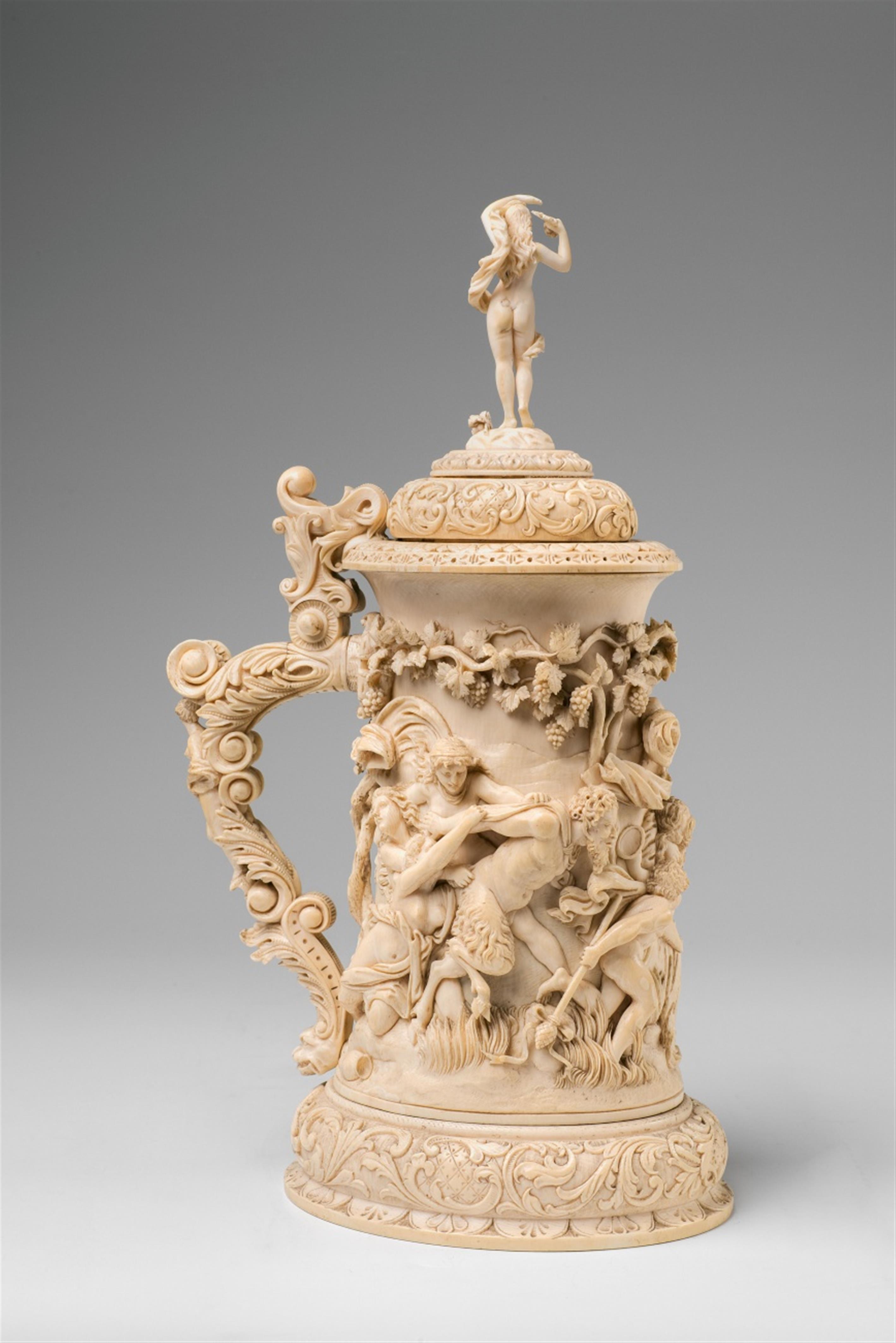 A magnificent German ivory tankard with the triumph of Bacchus - image-2