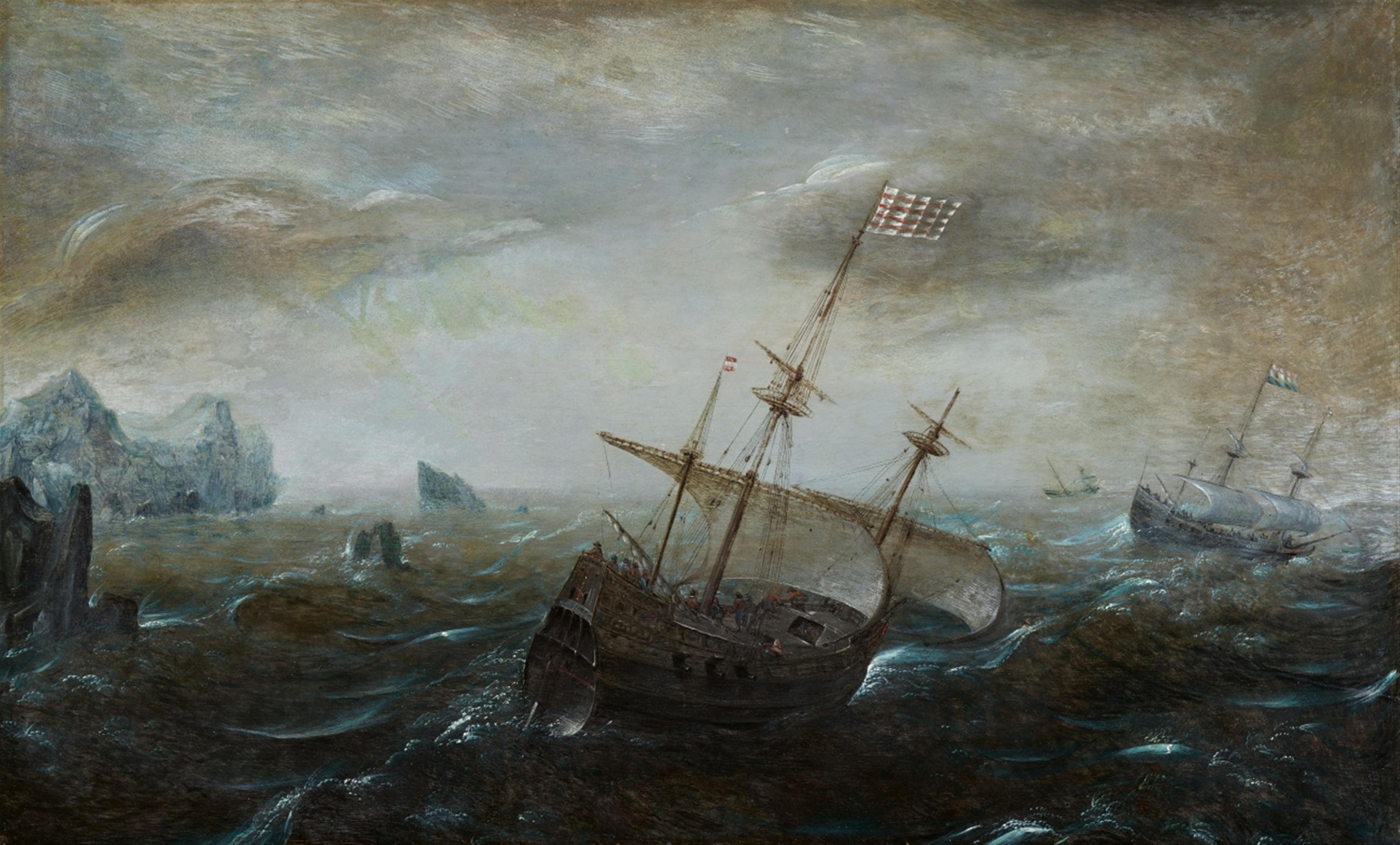 Aert Anthonissen - Three-Master in Rough Seas - image-1