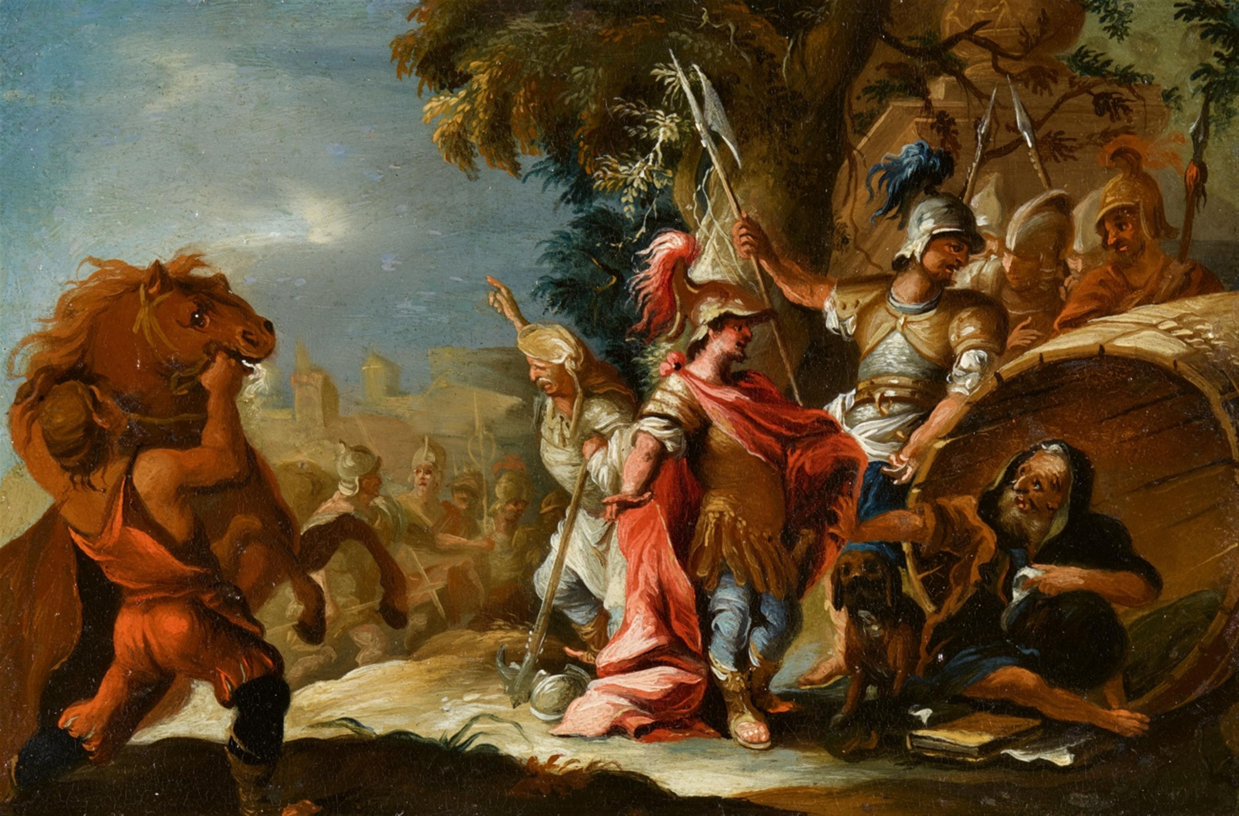 Deutscher Meister um 1700 - Alexander der Große entdeckt Diogenes in der Tonne - image-1