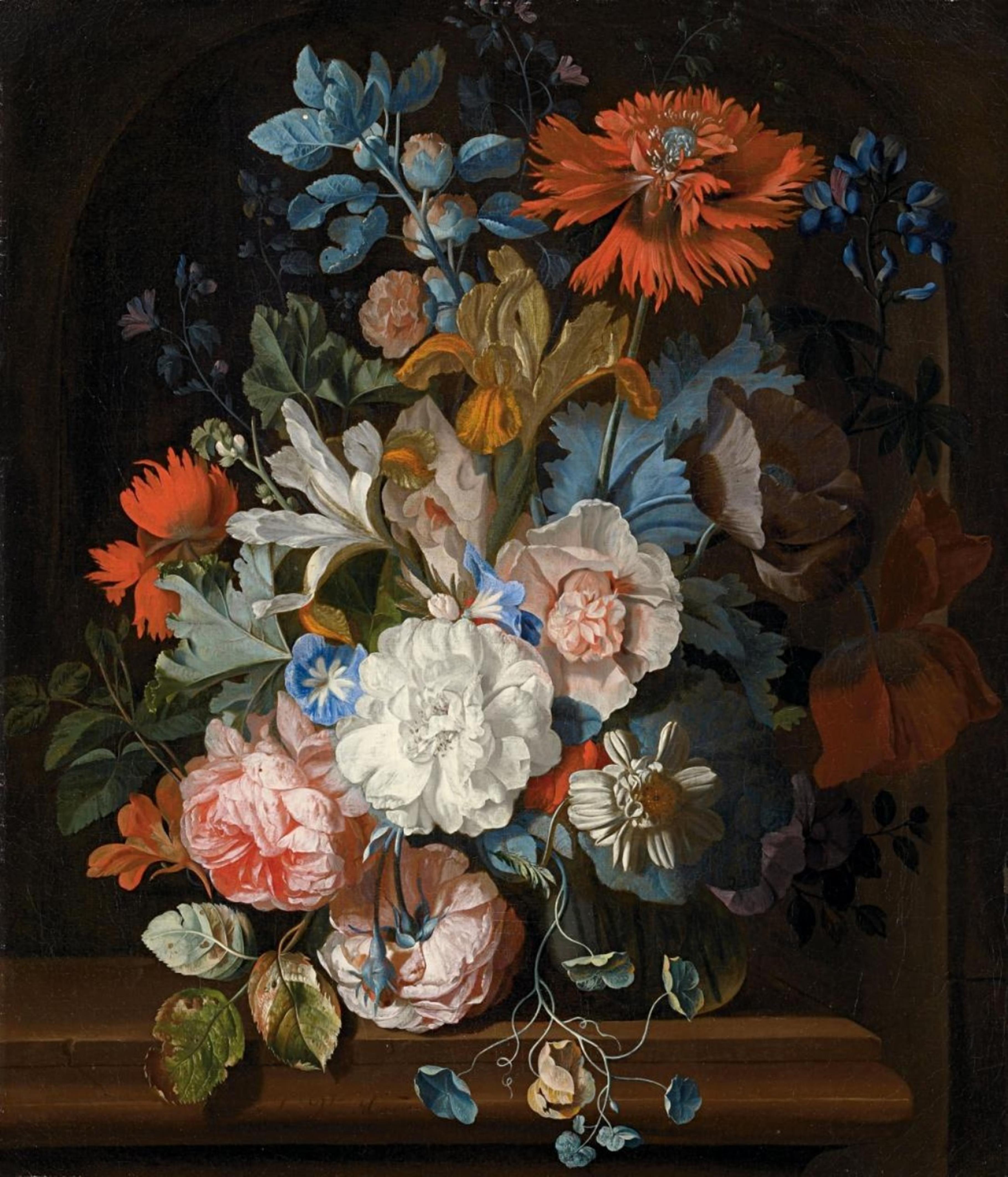 Jan van Huysum - Flower Still Life in a Niche - image-1
