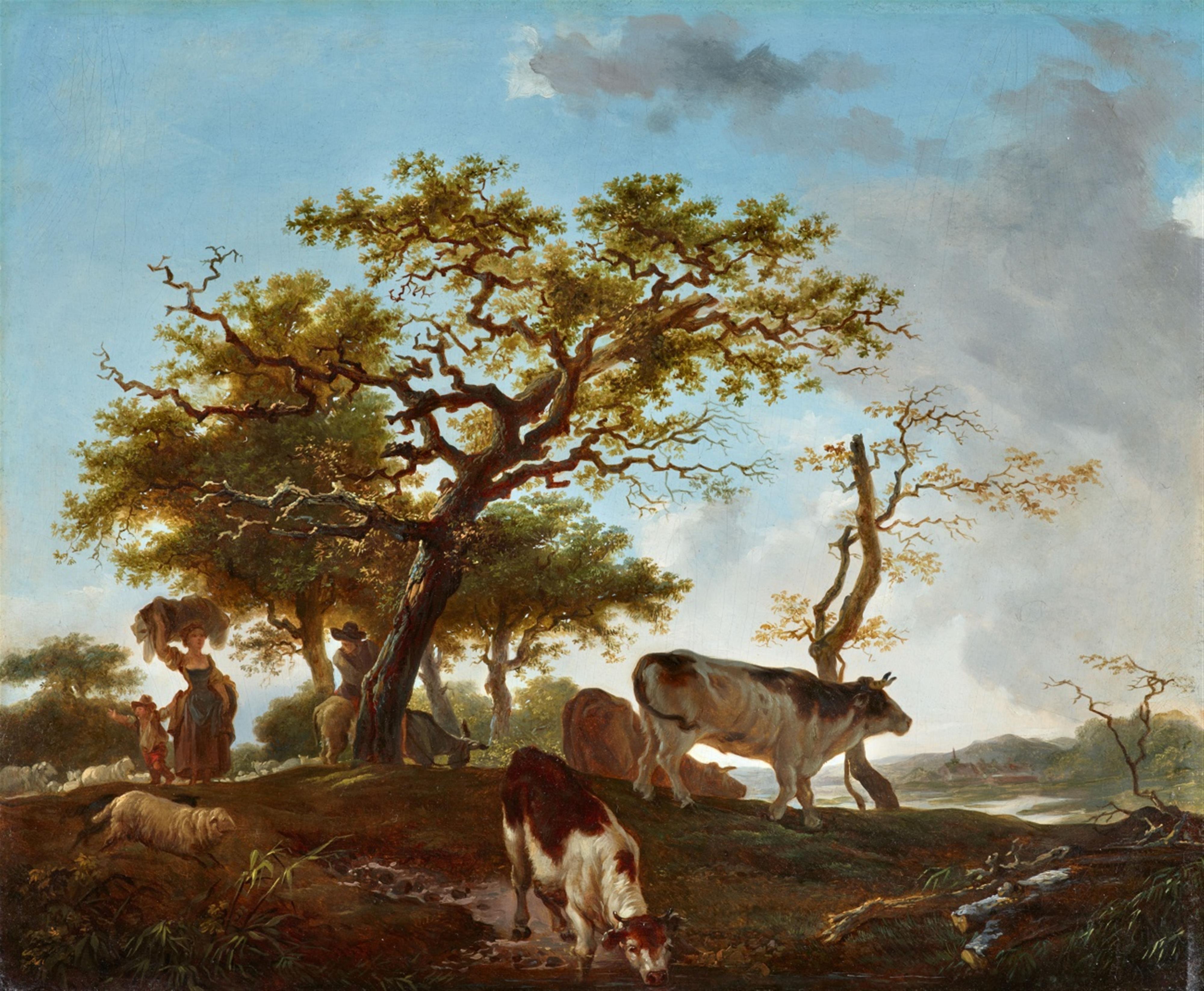 Jean-Honoré Fragonard - Weite Landschaft mit Hirten und ihrer Herde - image-1