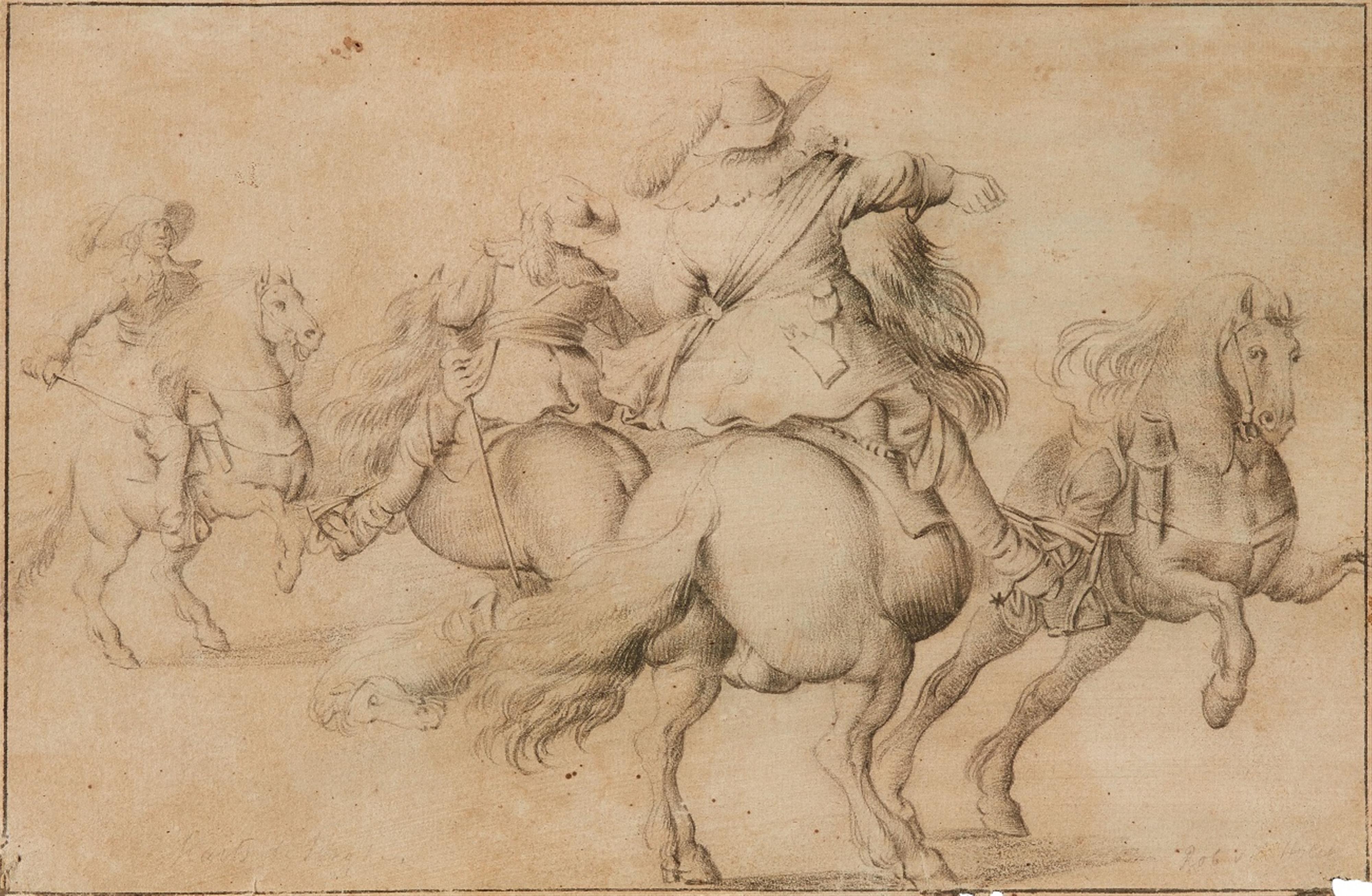 Anthonie Palamedesz, attributed to - Three Riders and a Horse - image-1