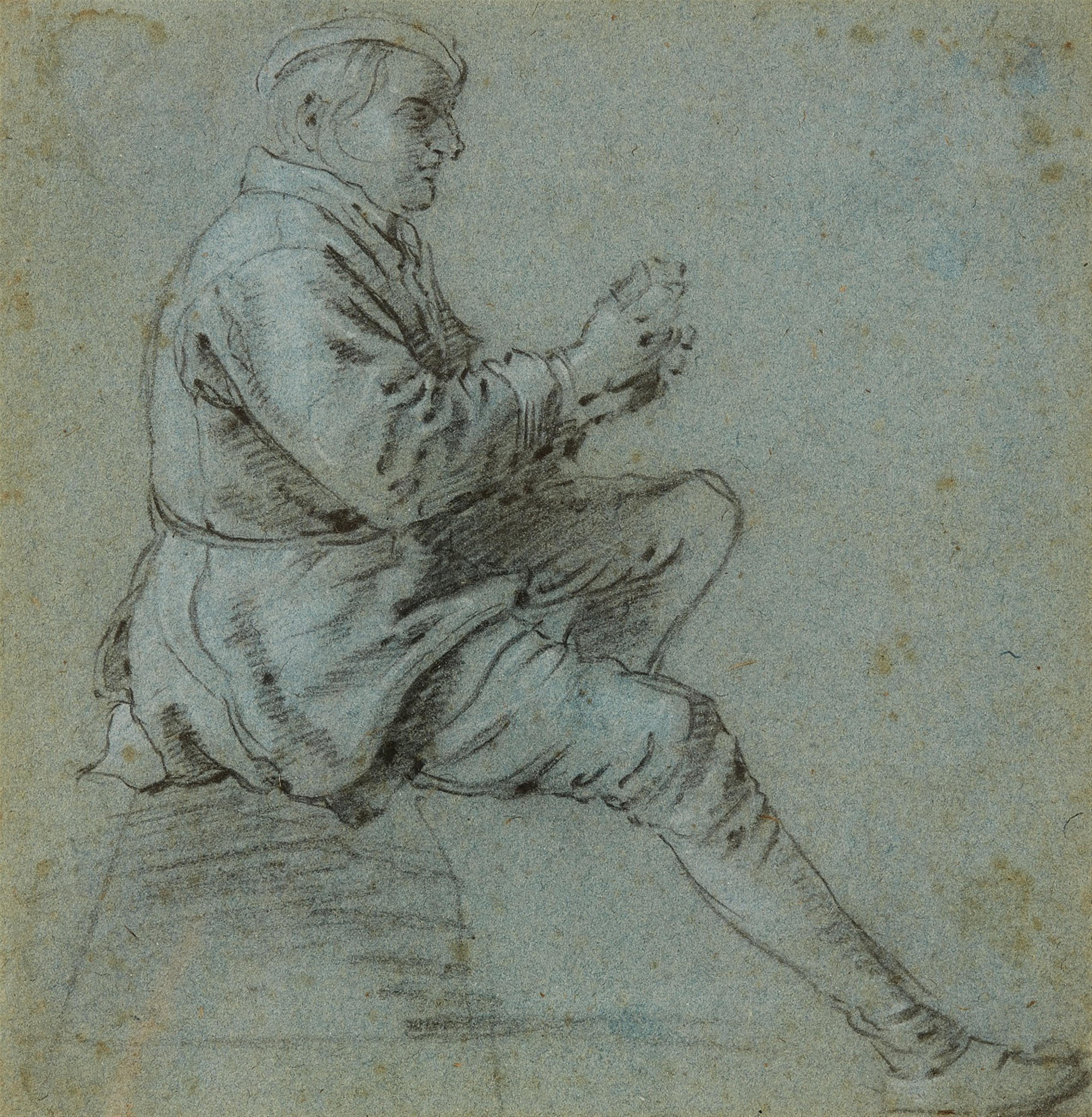 Cornelis Pietersz Bega, circle of - Seated Man facing Right - image-1