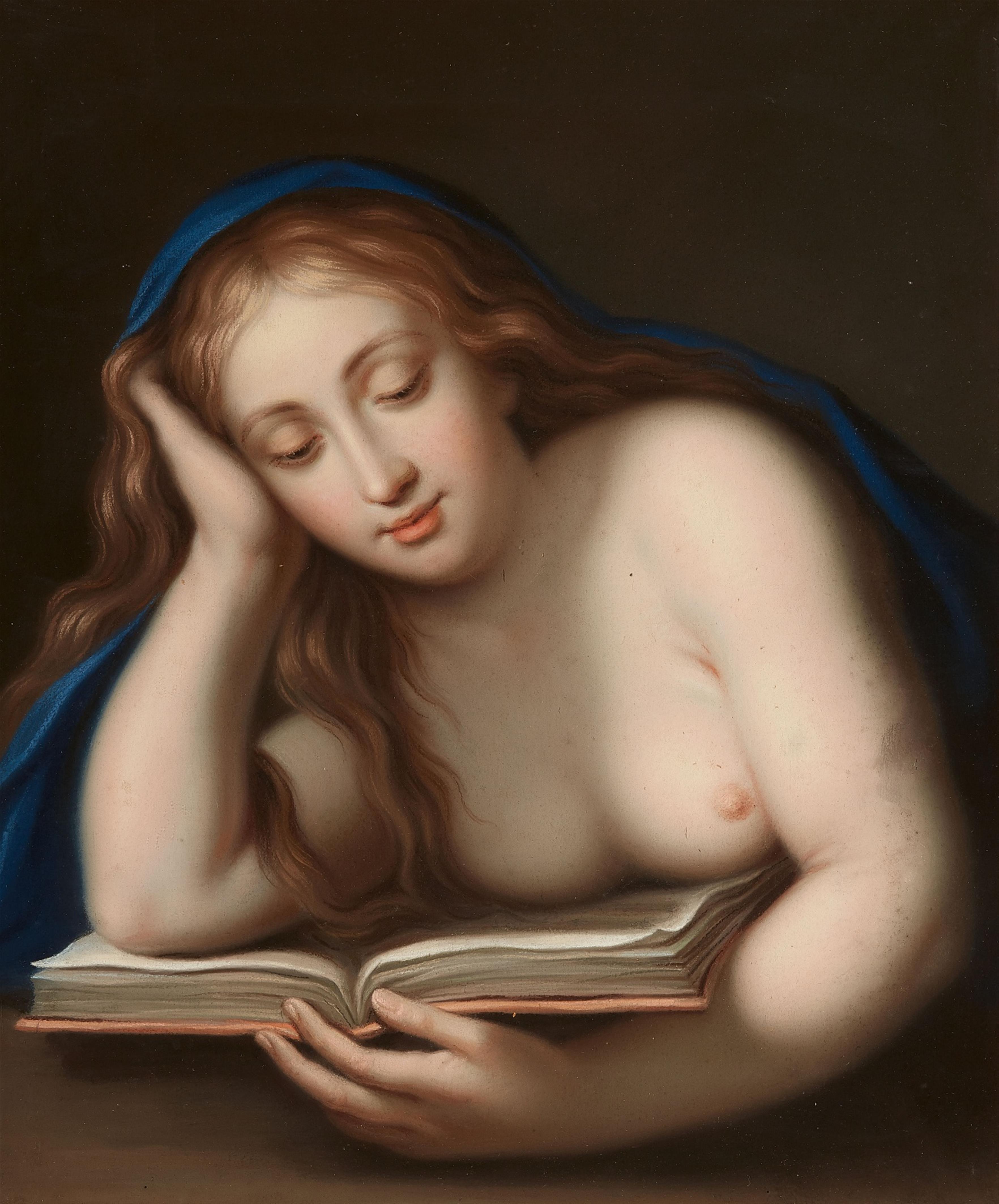 French School 18th century - Mary Magdalene Reading - image-1