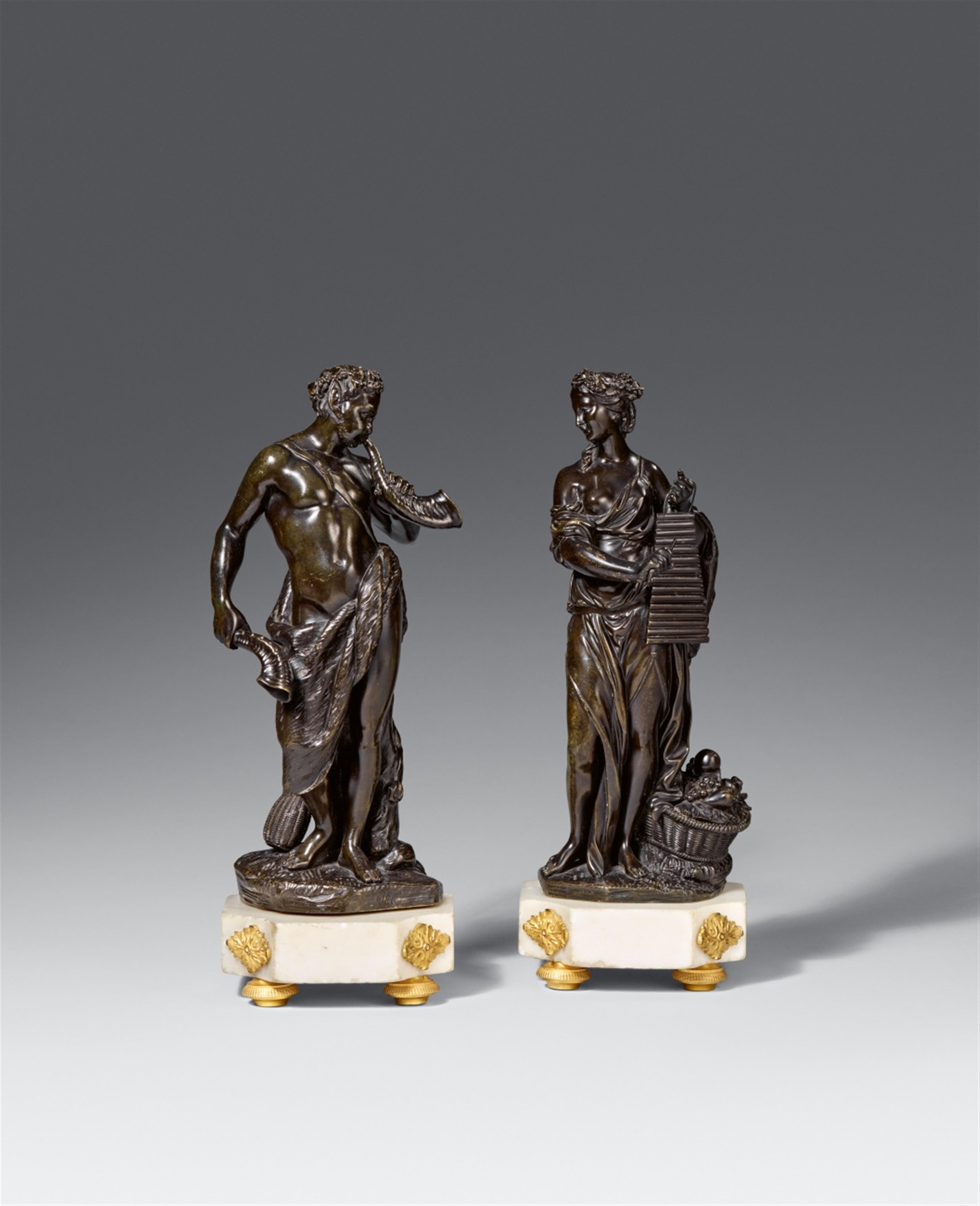 France 2nd half 18th century - Cast bronze figures of a satyr and a nymph, France, 2nd half 18th century - image-1