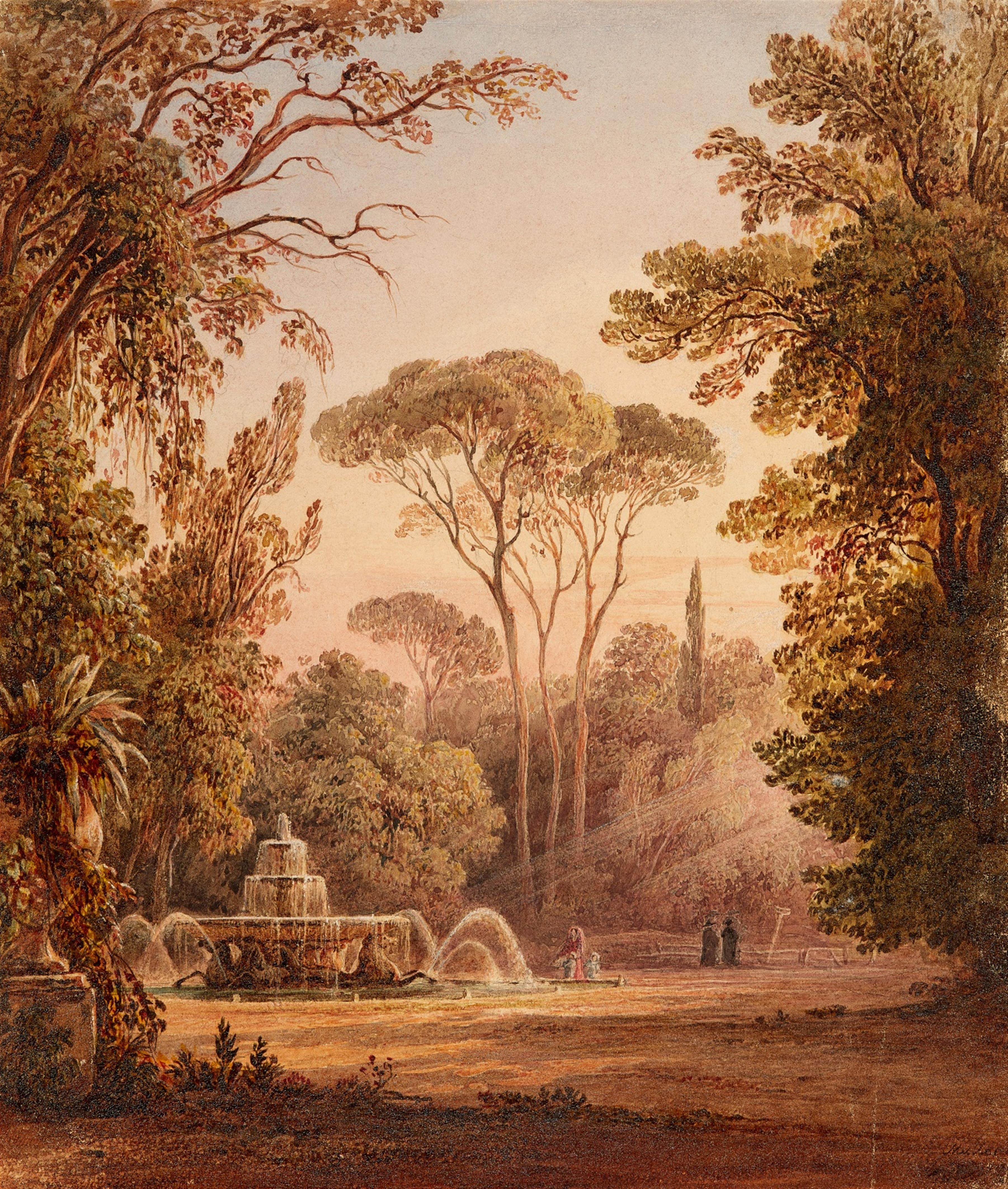 William James Müller - Park der Villa Borghese in Rom - image-1